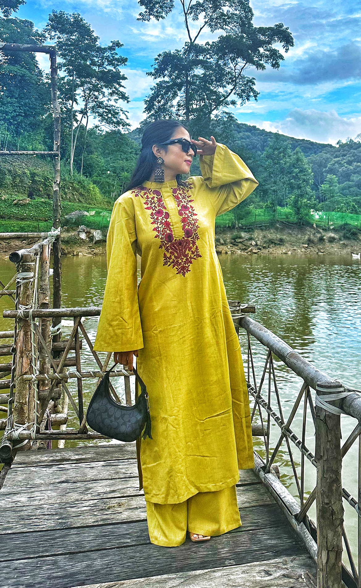 Jugni Yellow Green Phiran Set