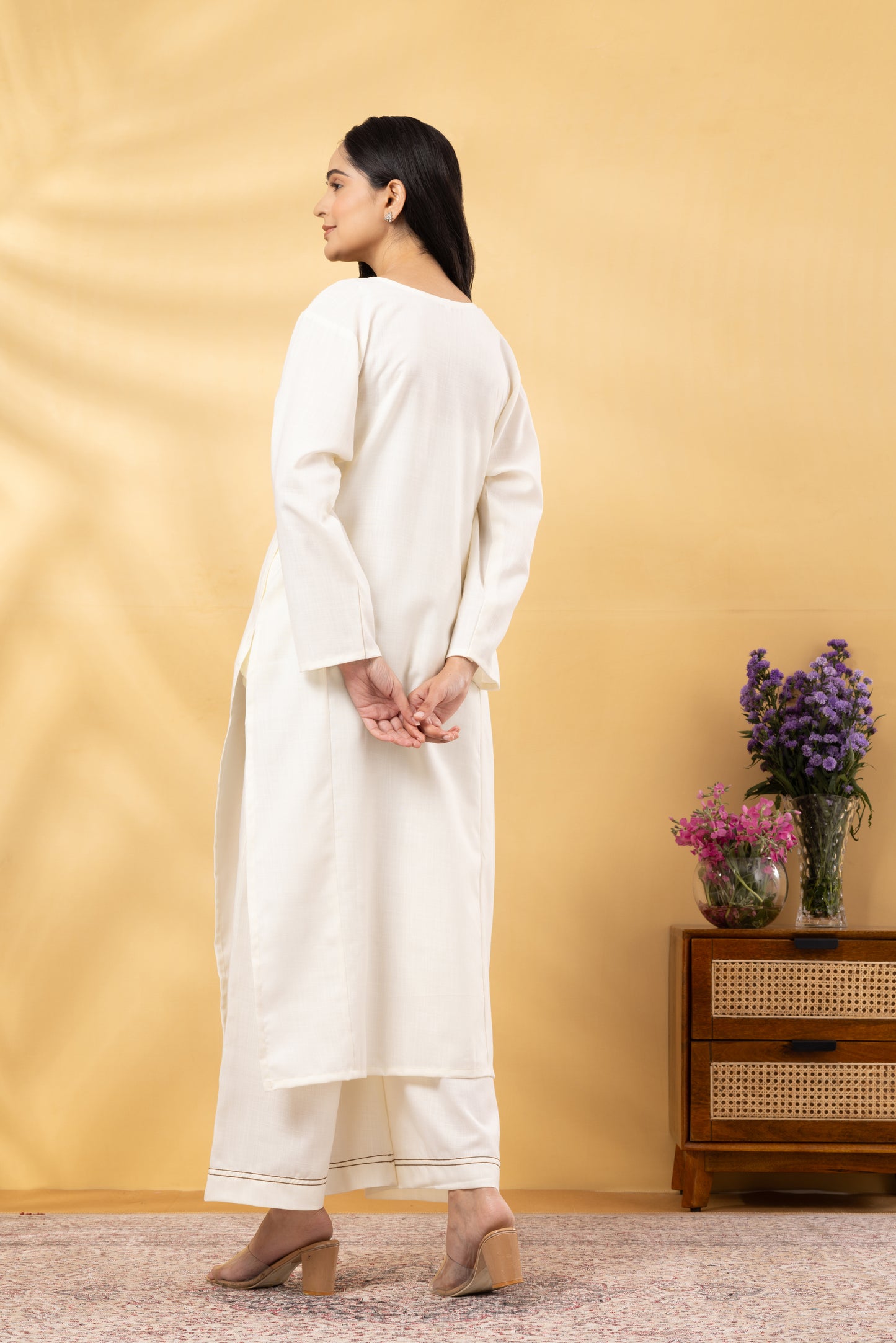 Saadgi Warm Cream Coord Set