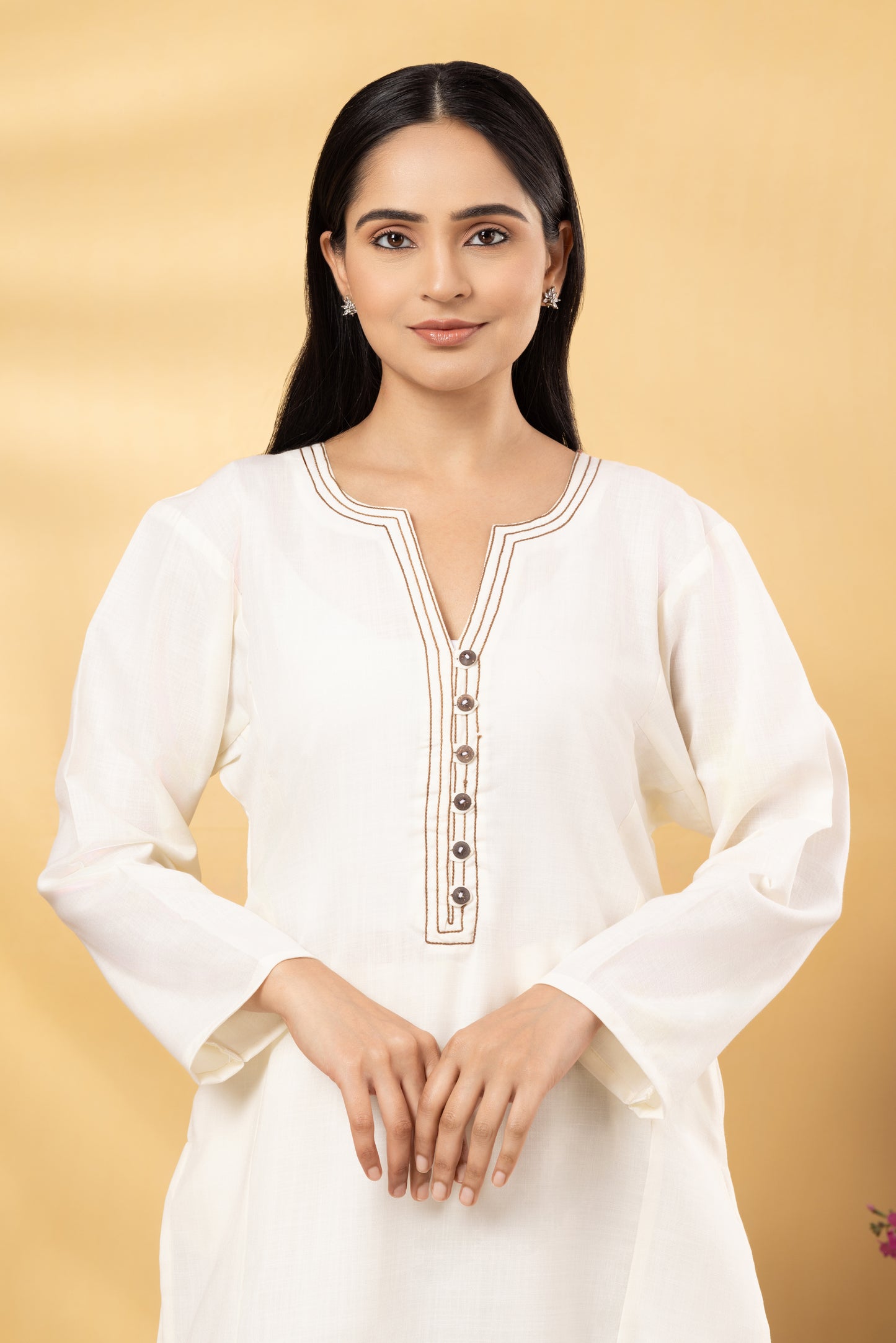 Saadgi Warm Cream Coord Set