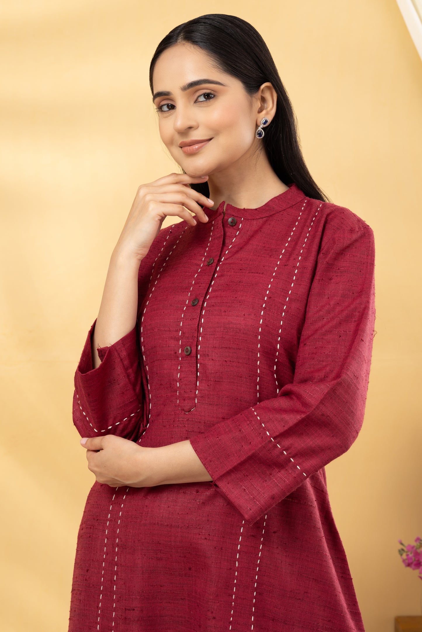 Saadgi Rosewood A-line Kurta Set