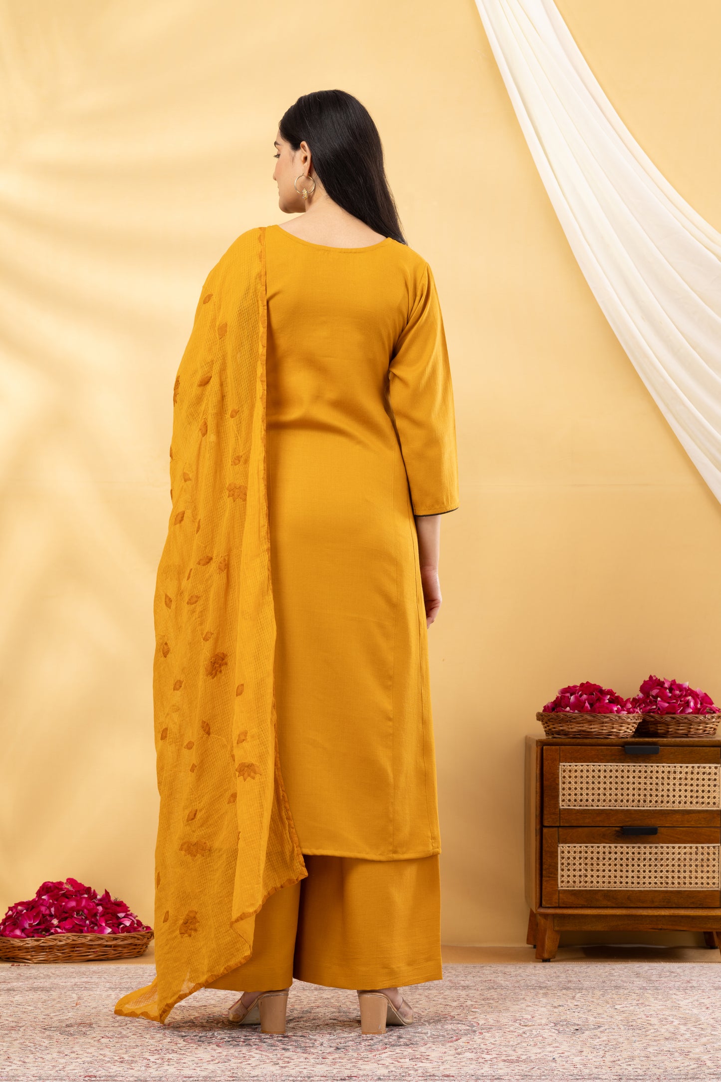 Saadgi Mustard Side Kali Suit Set