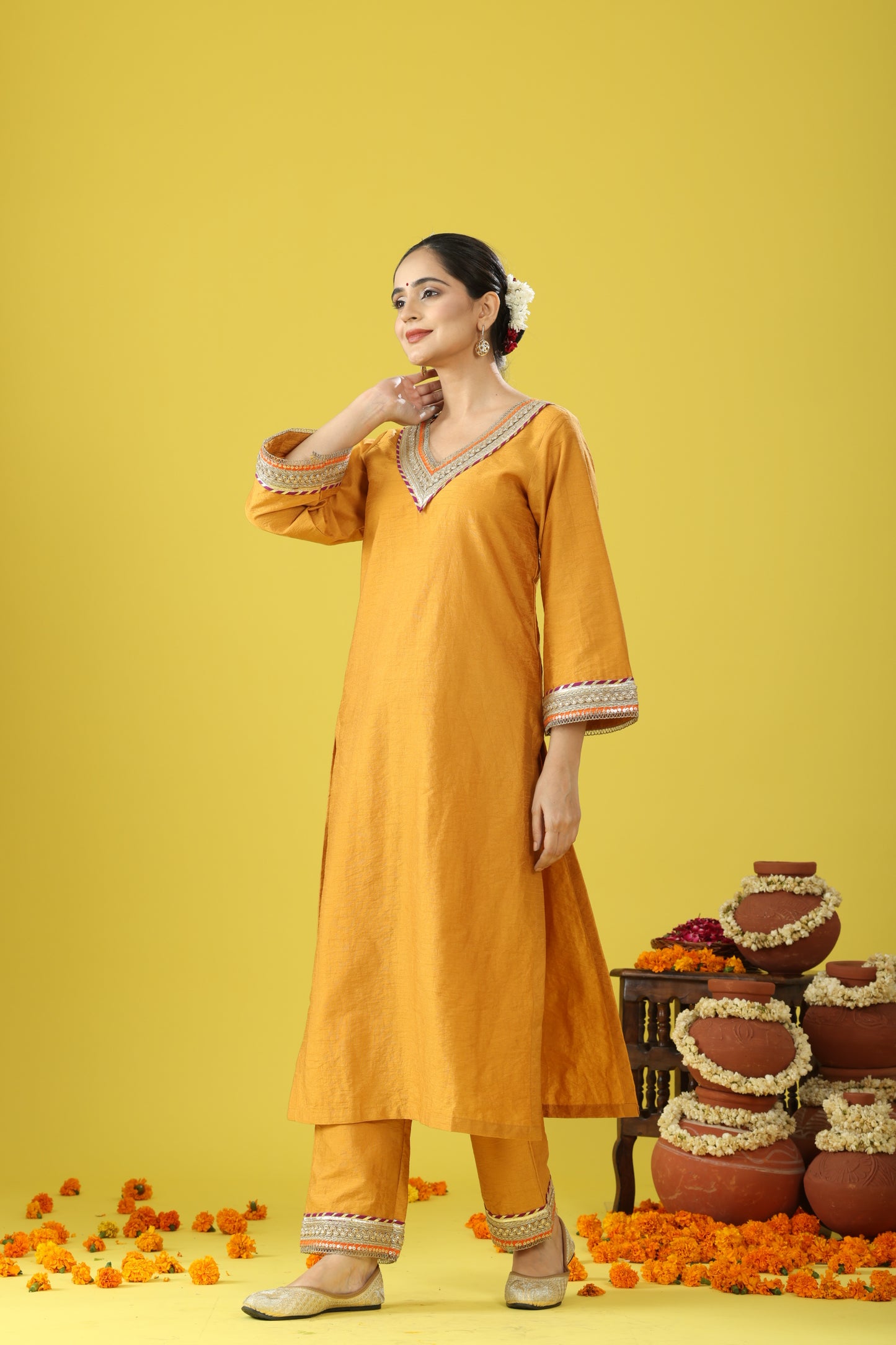Utsaah Mustard Yellow Kurta Set