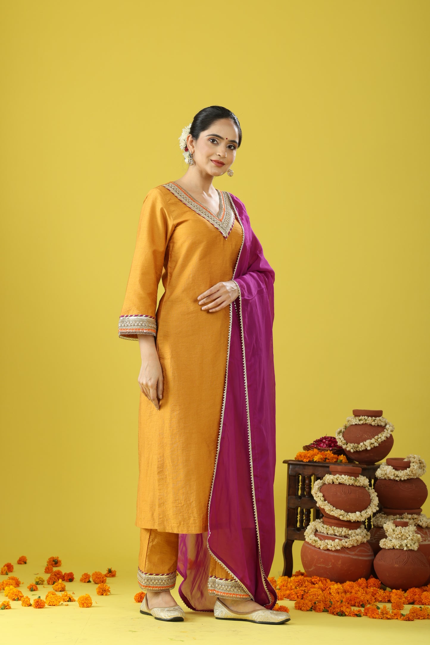 Utsaah Mustard Yellow Kurta Set