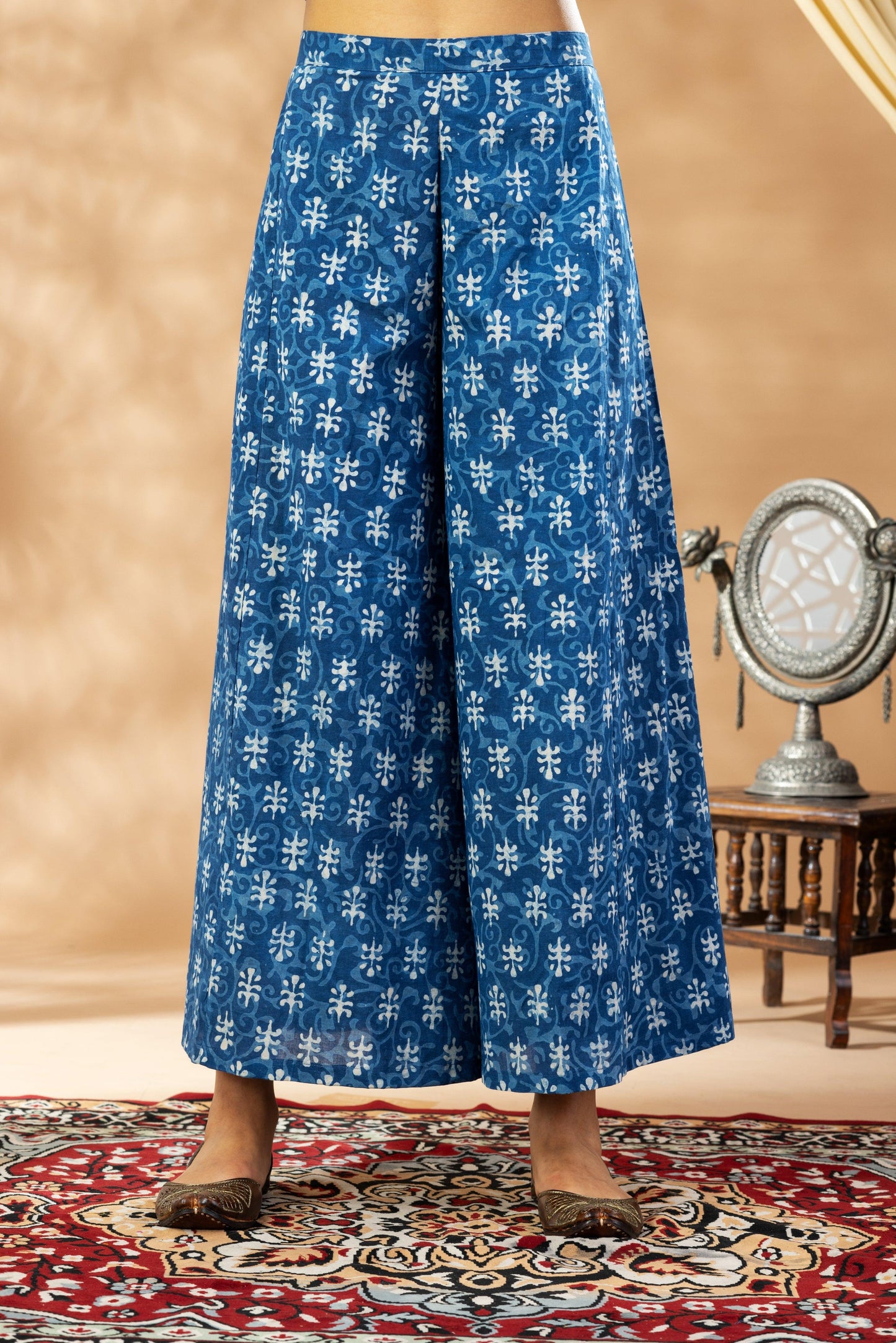 Umang Indigo Kalidar Dabu Kurta Set