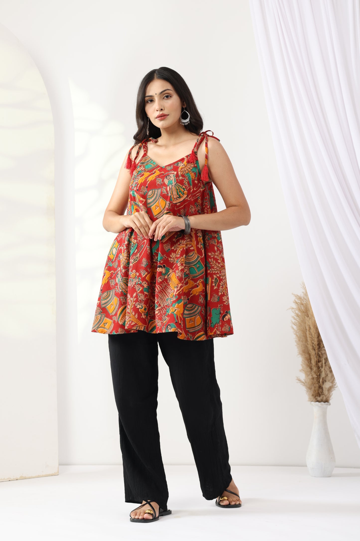 Heer Red Kalamkari Tunic