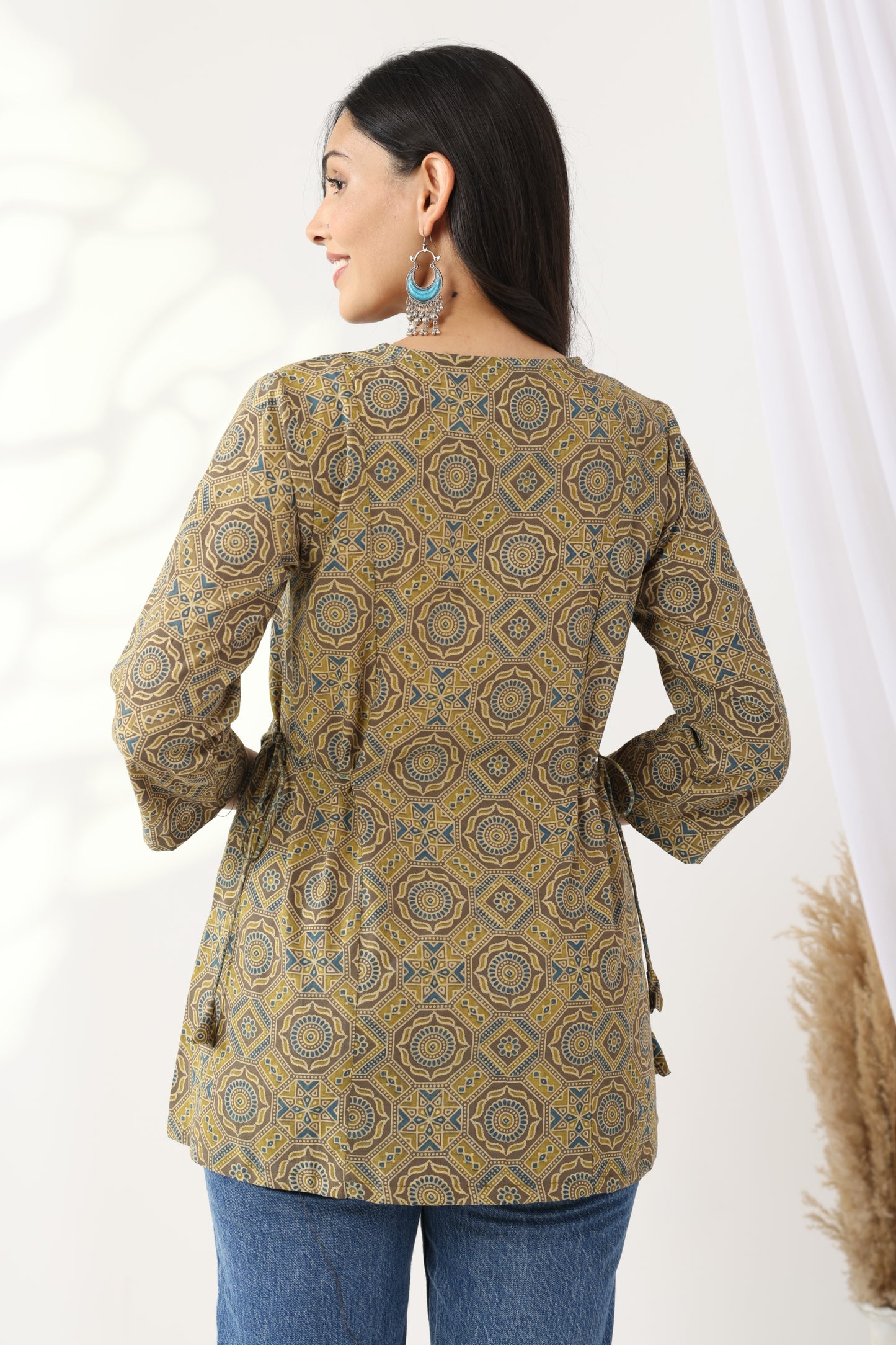 Heer Brown Ajrakh Tunic