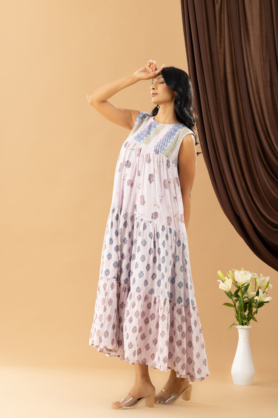 Bahaar Lavender Blush Sleveless Dress