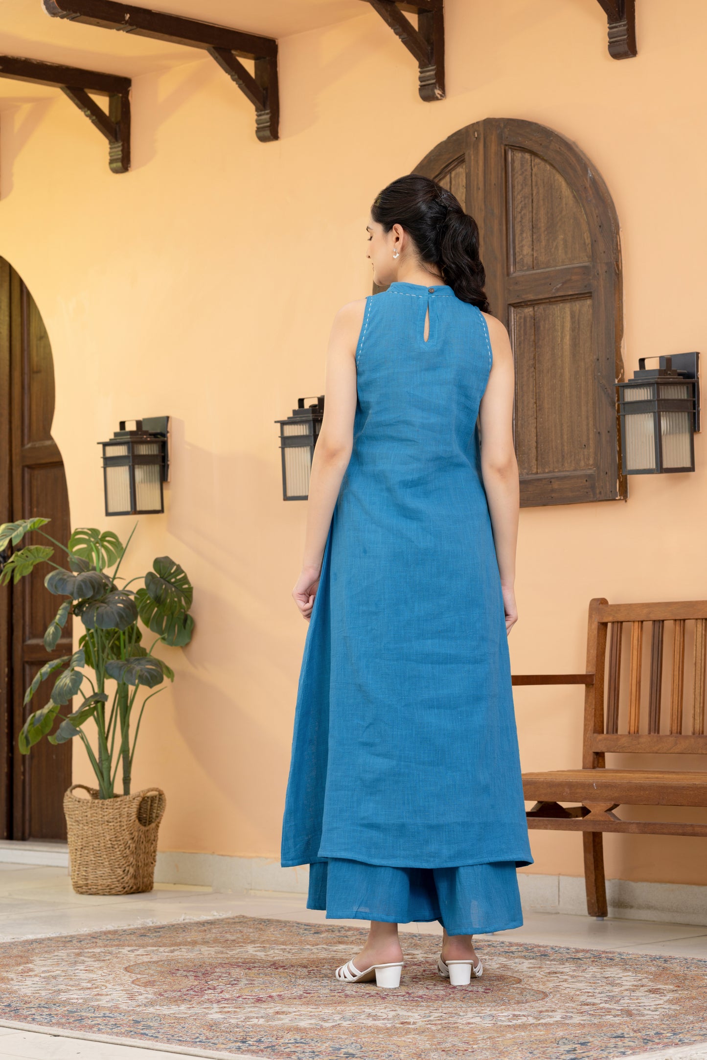 Jugni Teal Halter Kurta Set