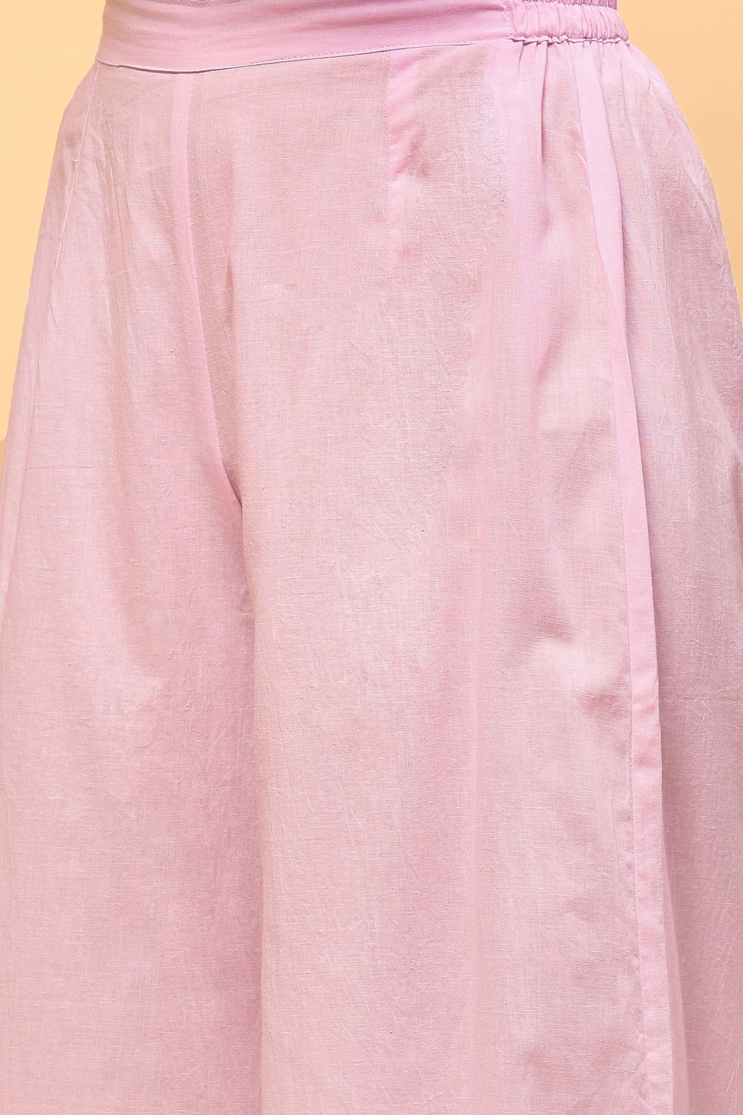 Sanchi Pink Cotton Angrakha Kurta Palazzo Set