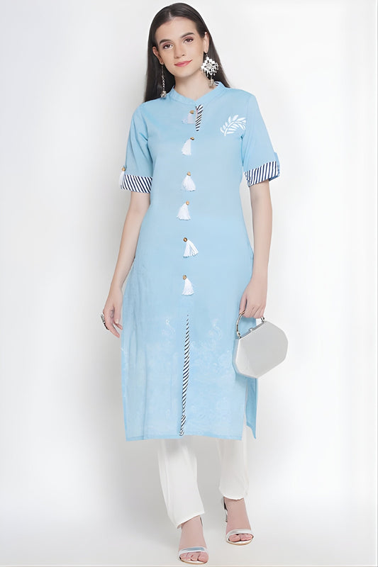Riwaaz Soft Blue Kurta Set