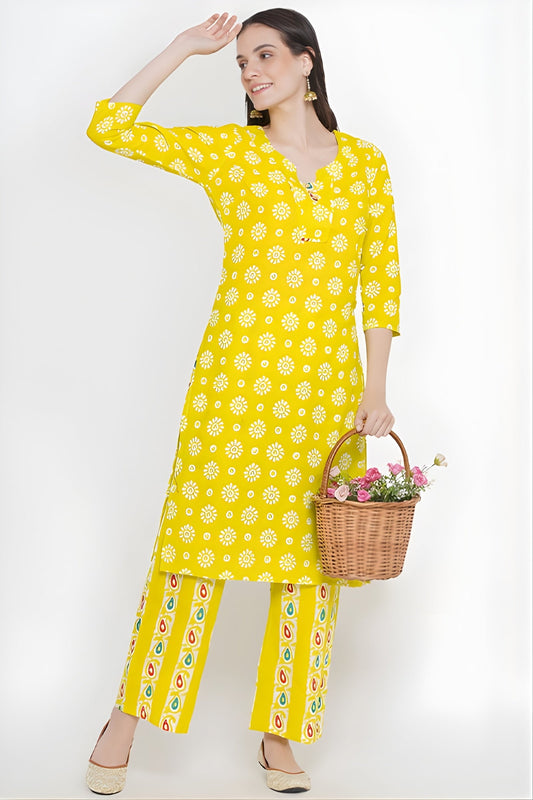 Riwaaz Sunshine Yellow Kurta Set