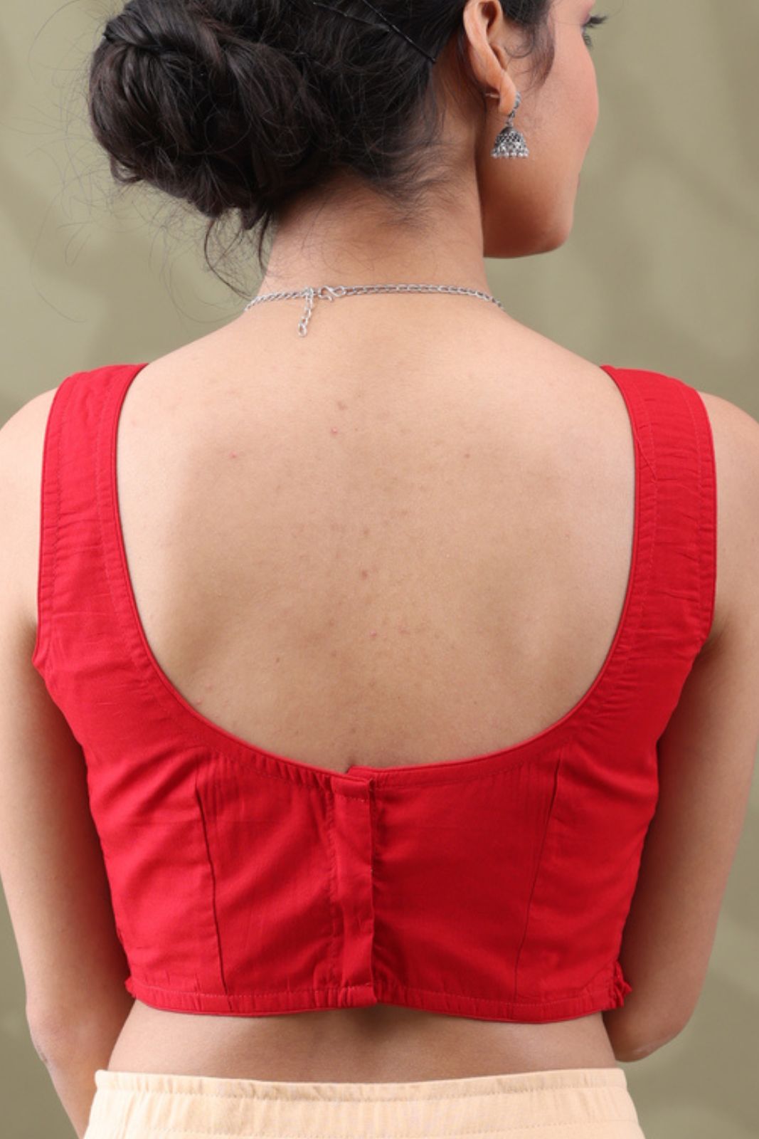 Navya Red Basic cotton Sleeveless Blouse
