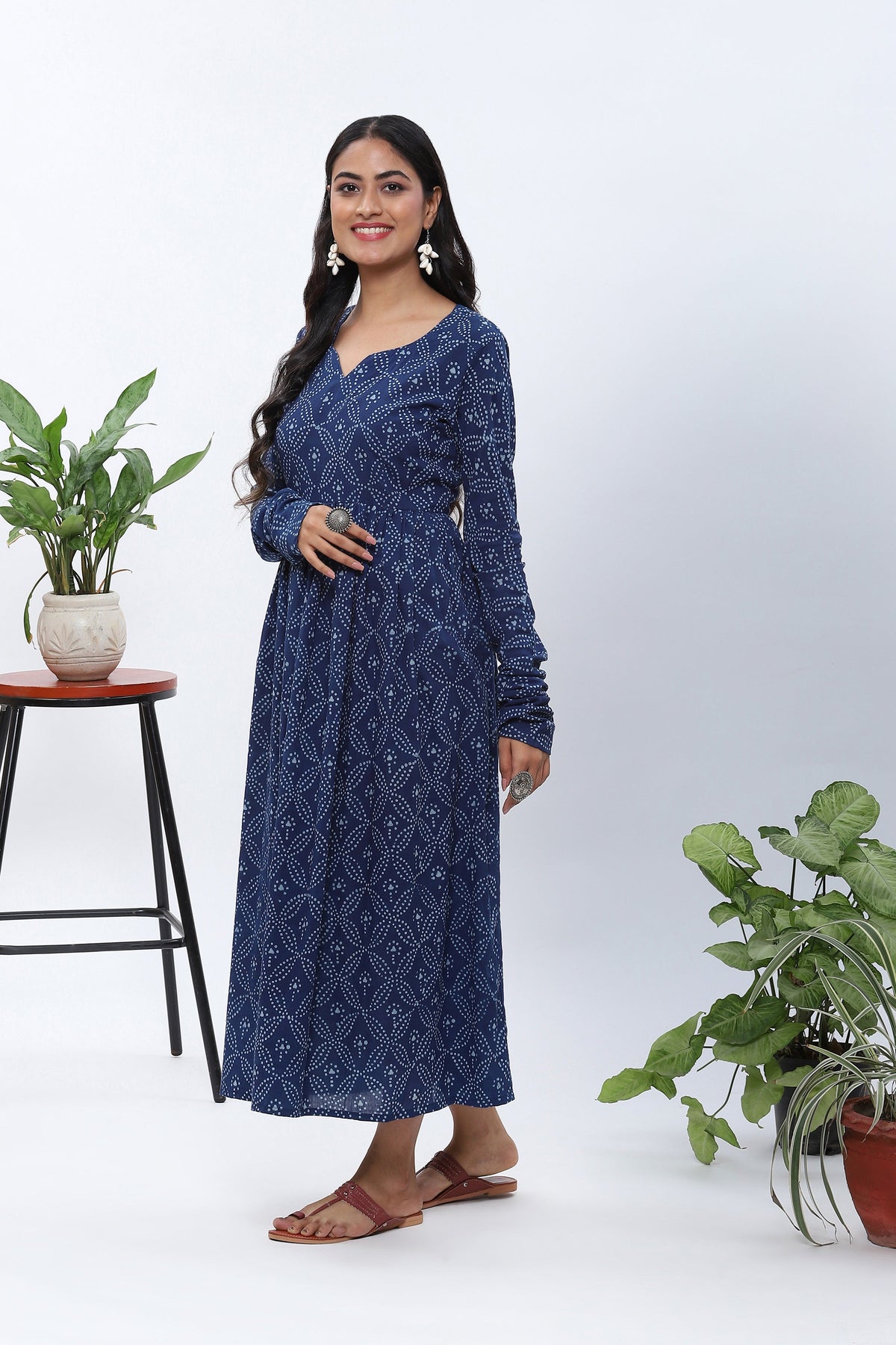 Shravani indigo bagru printed dress