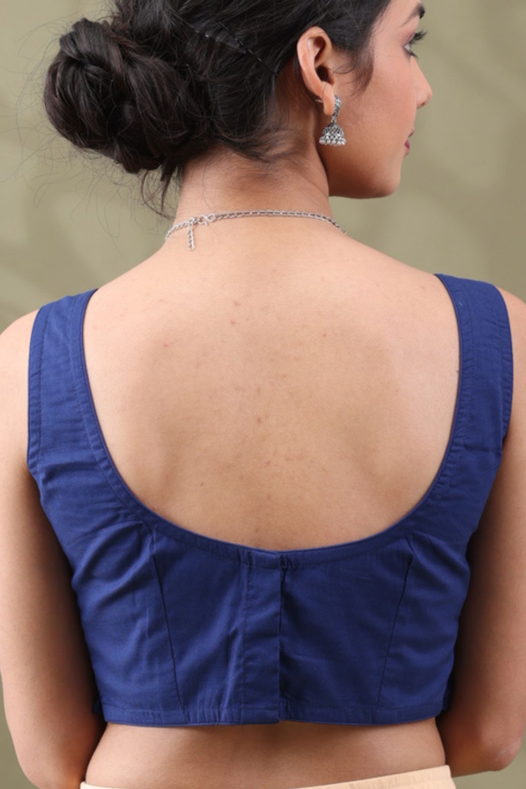 Navya Indigo Basic cotton Sleeveless Blouse