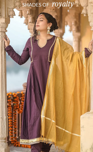 Utsaah Dark Purple Suit Set