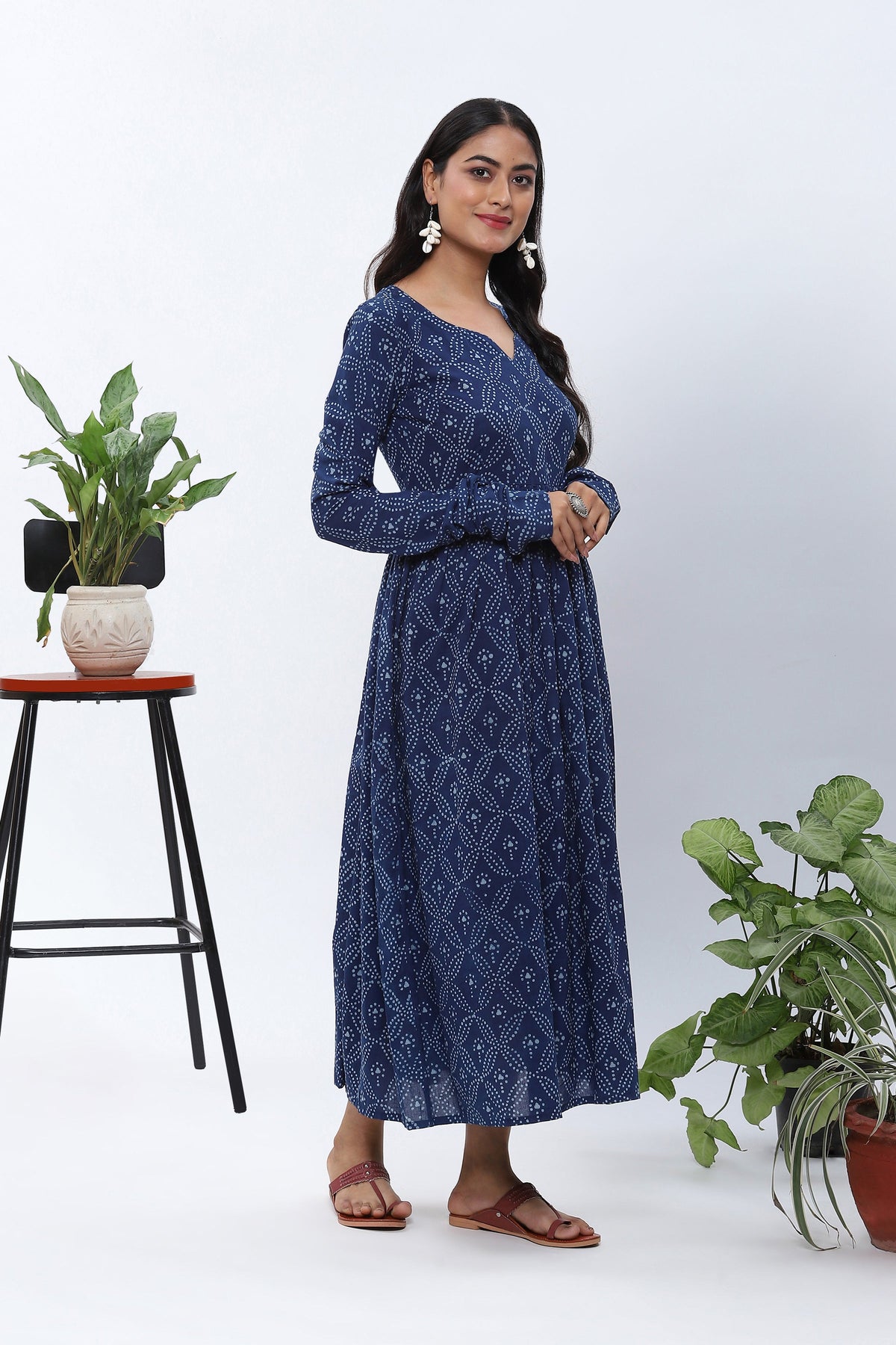 Shravani indigo bagru printed dress