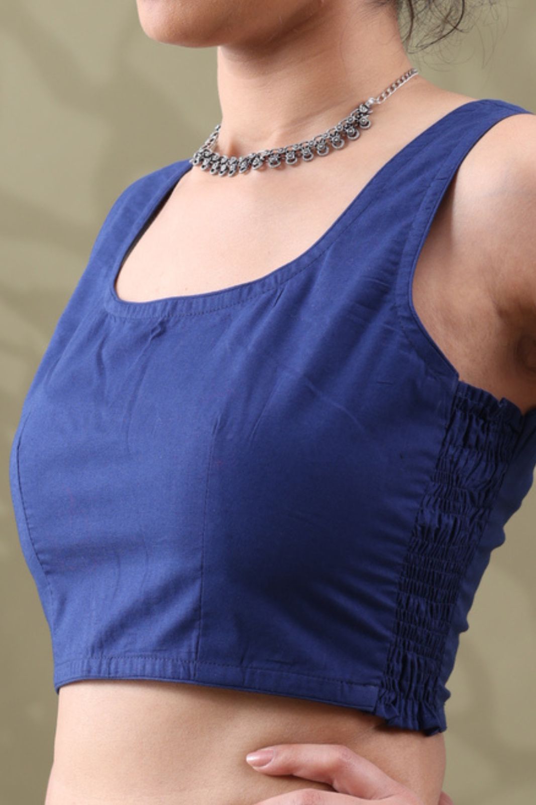 Navya Indigo Basic cotton Sleeveless Blouse
