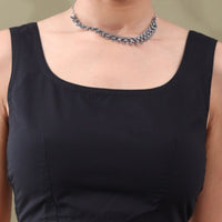 Navya Black Basic Cotton Sleeveless Blouse