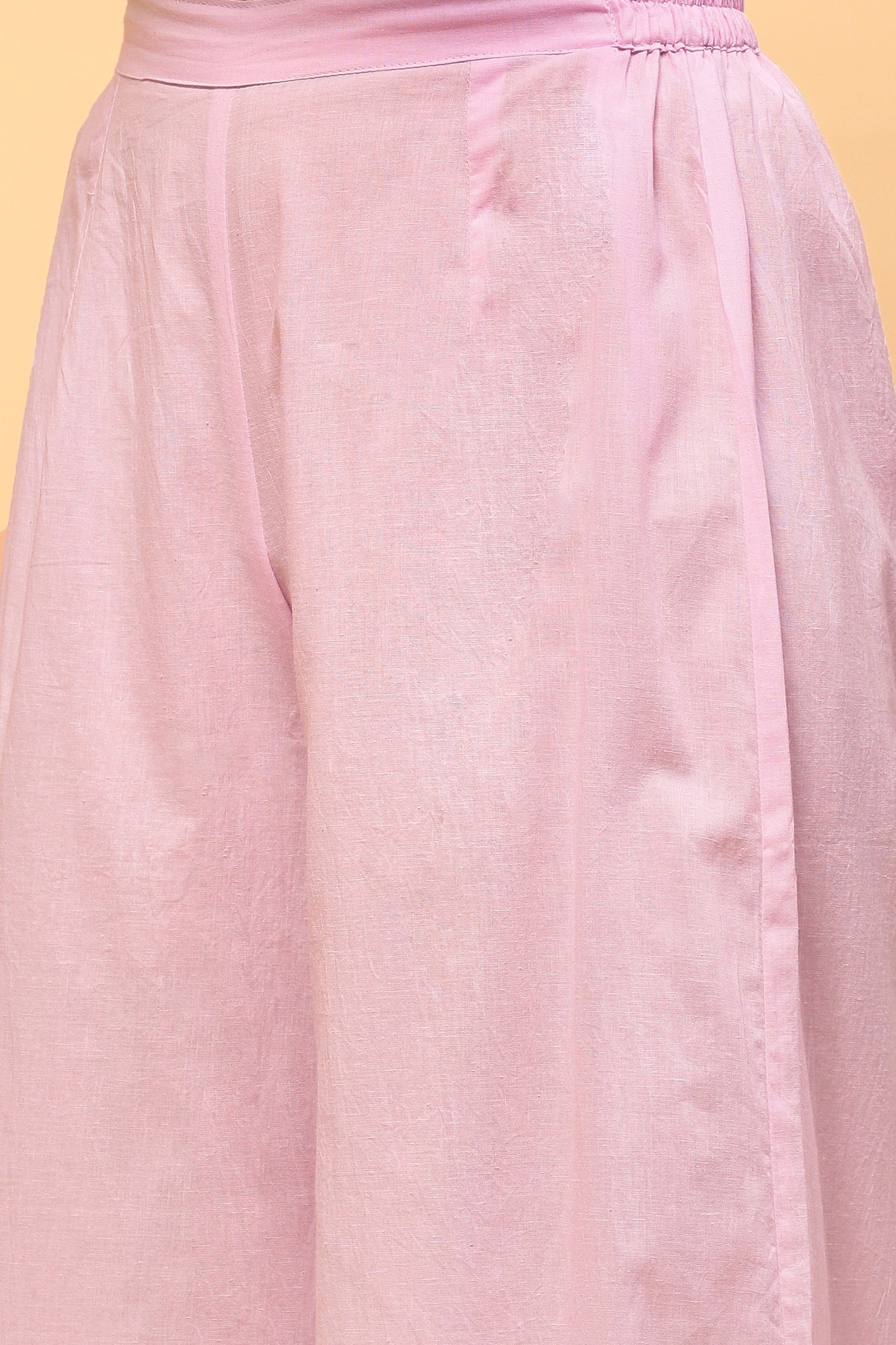 Sanchi Pink Cotton Angrakha Kurta Palazzo Set