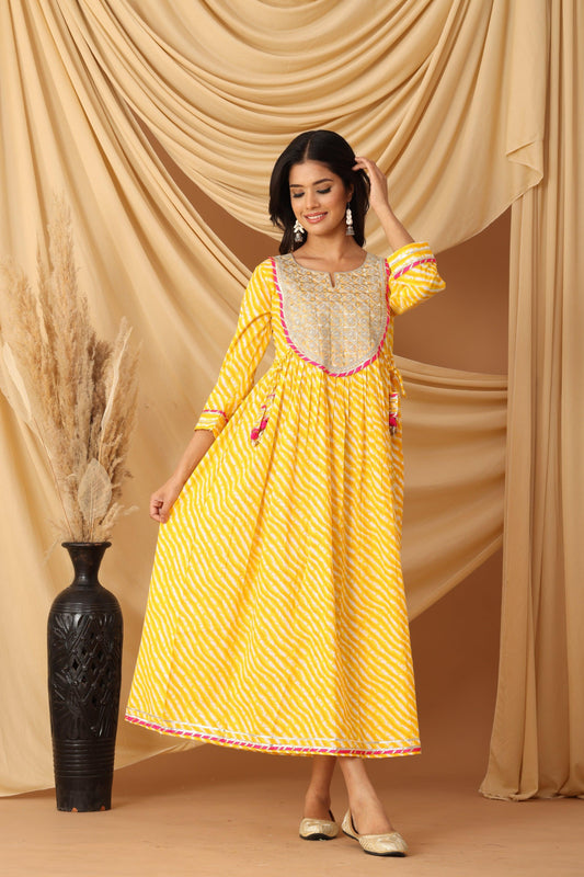Harsingaar  Sunshine Leheriya Anarkali Dress