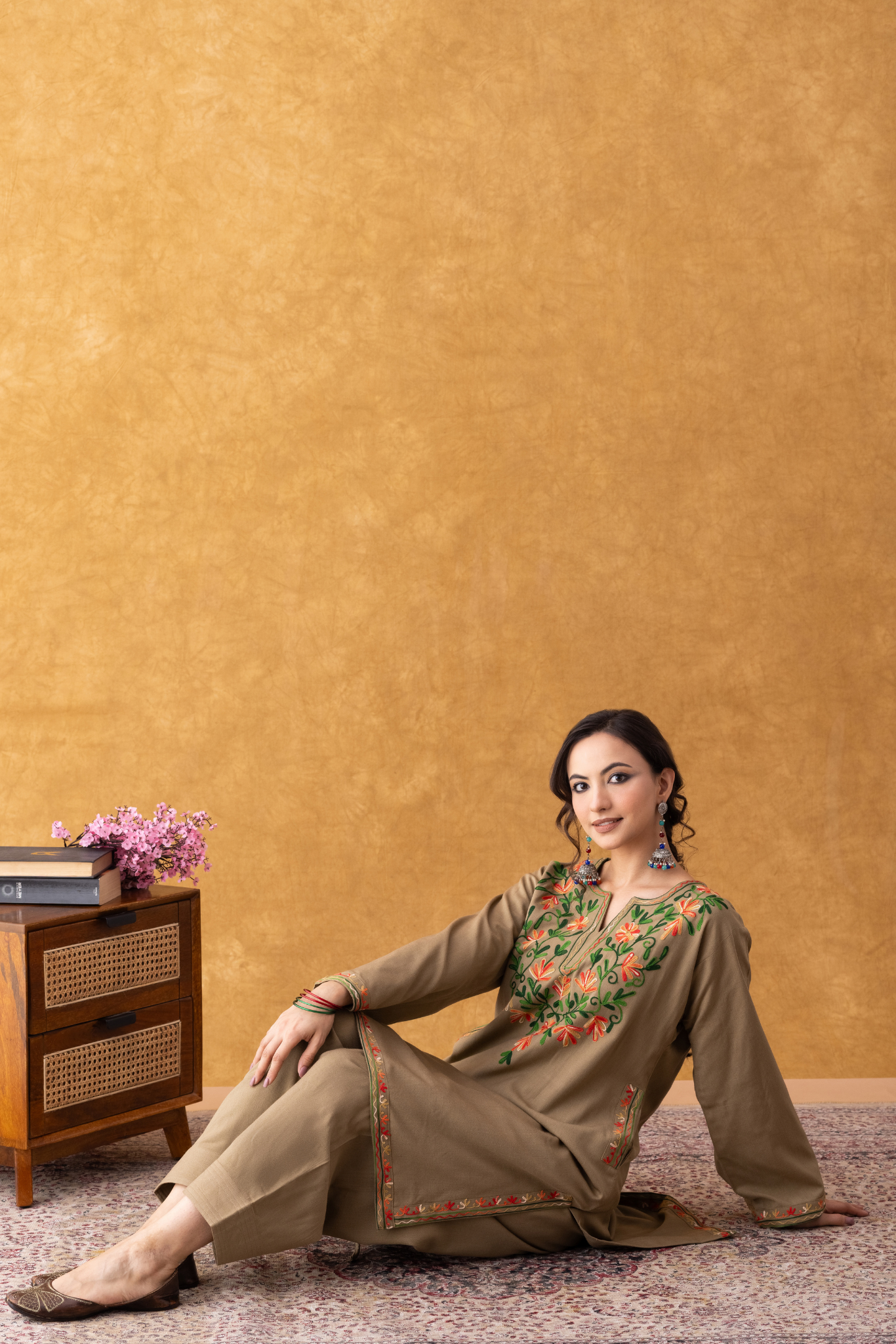 Beige Multi Embroidered Phiran Salwar Set, beige multi embroidered phiran salwar set kashmiri, beige multi embroidered phiran salwar set online, beige multi embroidered phiran salwar set online shopping, beige embroidered kurta set, beige kurta set, women beige embroidered kurta set, beige kurti with embroidery, beige embroidered kurta set for wedding, winter suits for women, winter suits for men, winter suits designs for ladies, winter suits for women with dupatta, winter suits for kids, winter suits for g