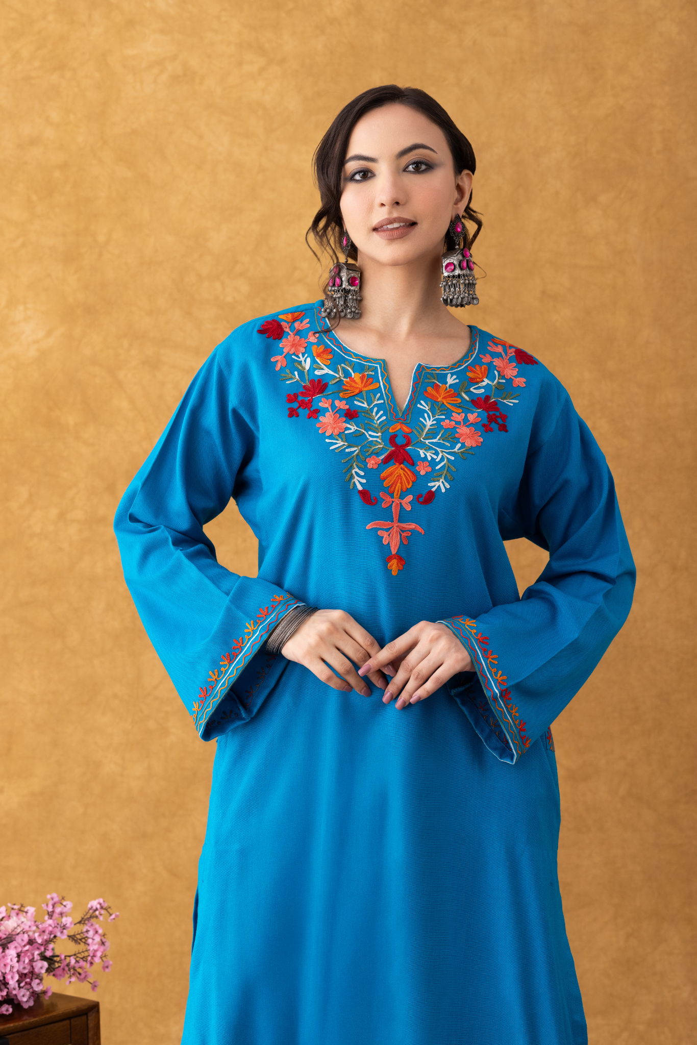 Noor Phirozi Multi Embroidered Phiran Set