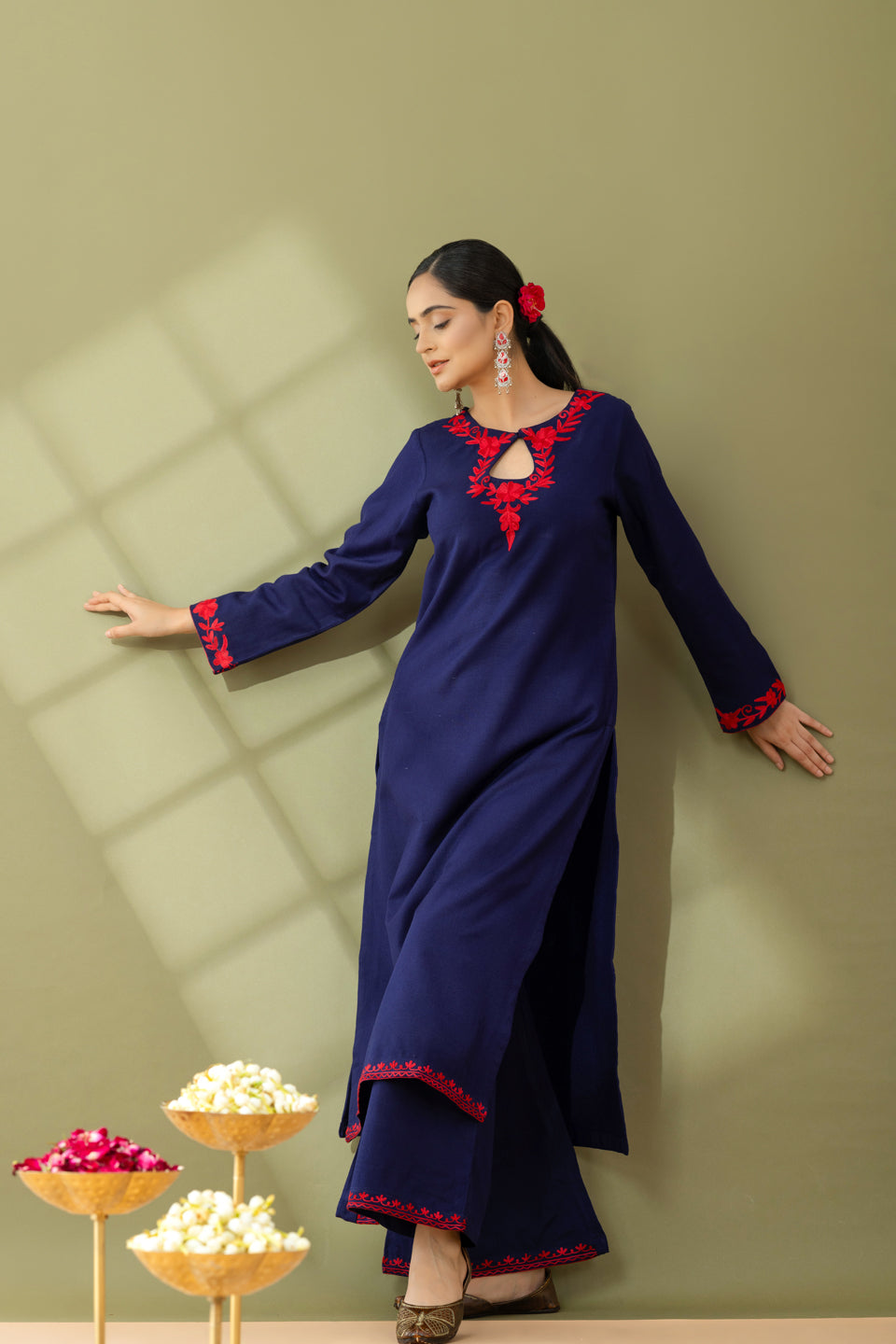 navy blue embroidered kurta, red aari embroidery kurta, navy blue aari work kurta set, kashmiri woolen kurta set, kashmiri embroidery kurta women, winter kurta set for women, aari embroidery kurti winter, navy blue kurta palazzo set, red embroidery kurti design, kashmiri kurta set women, wool blend kurta set, traditional kashmiri kurta, festive winter kurta set navy blue embroidered kurta, red aari embroidery kurta, navy blue aari work kurta set, kashmiri woolen kurta set, kashmiri embroidery kurta women, w