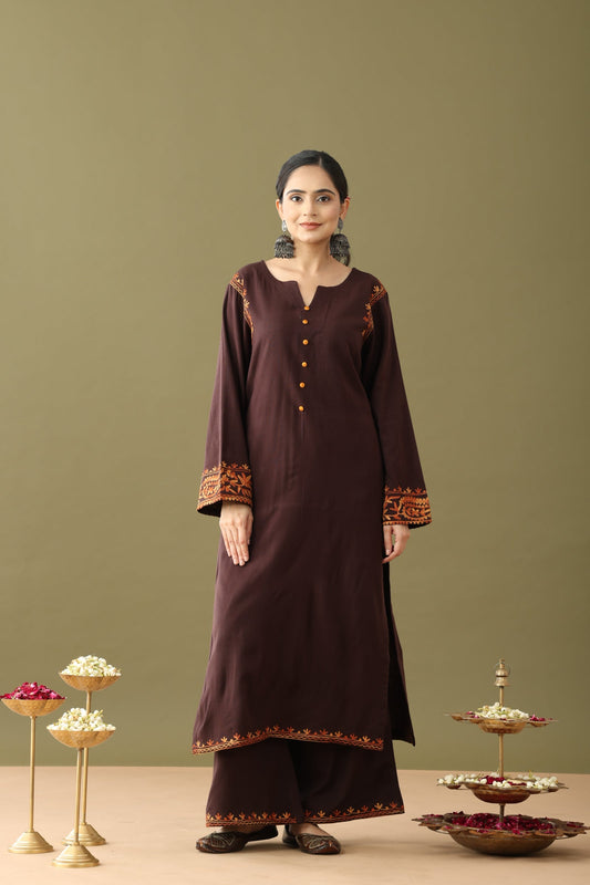 mustard aari embroidery kurta set, kashmiri aari work kurta, mustard embroidered kurta, wool blend kurta set, winter kurta for women, aari work suit, Mustard Kurta Aari Embroidery Kashmiri Kurta, Winter Ethnic Wear Wool Blend Kurta Festive Kurta Set, mustard aari embroidery kurta set price mustard kurta set with dupatta, mustard kurta set aari embroidered kurta Mustard Aari Embroidery Kurta Set women mustard aari embroidery kurta set kashmiri aari work kurta mustard embroidered kurta kashmiri aari work suit