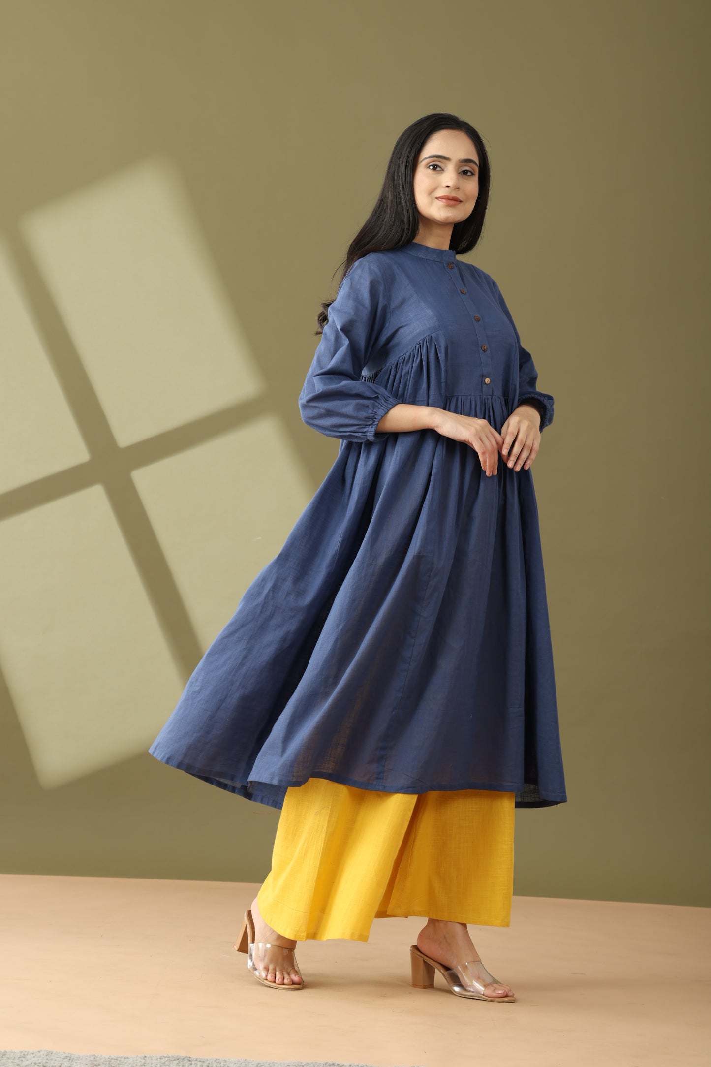 Utsaah True blue and yellow kurta set