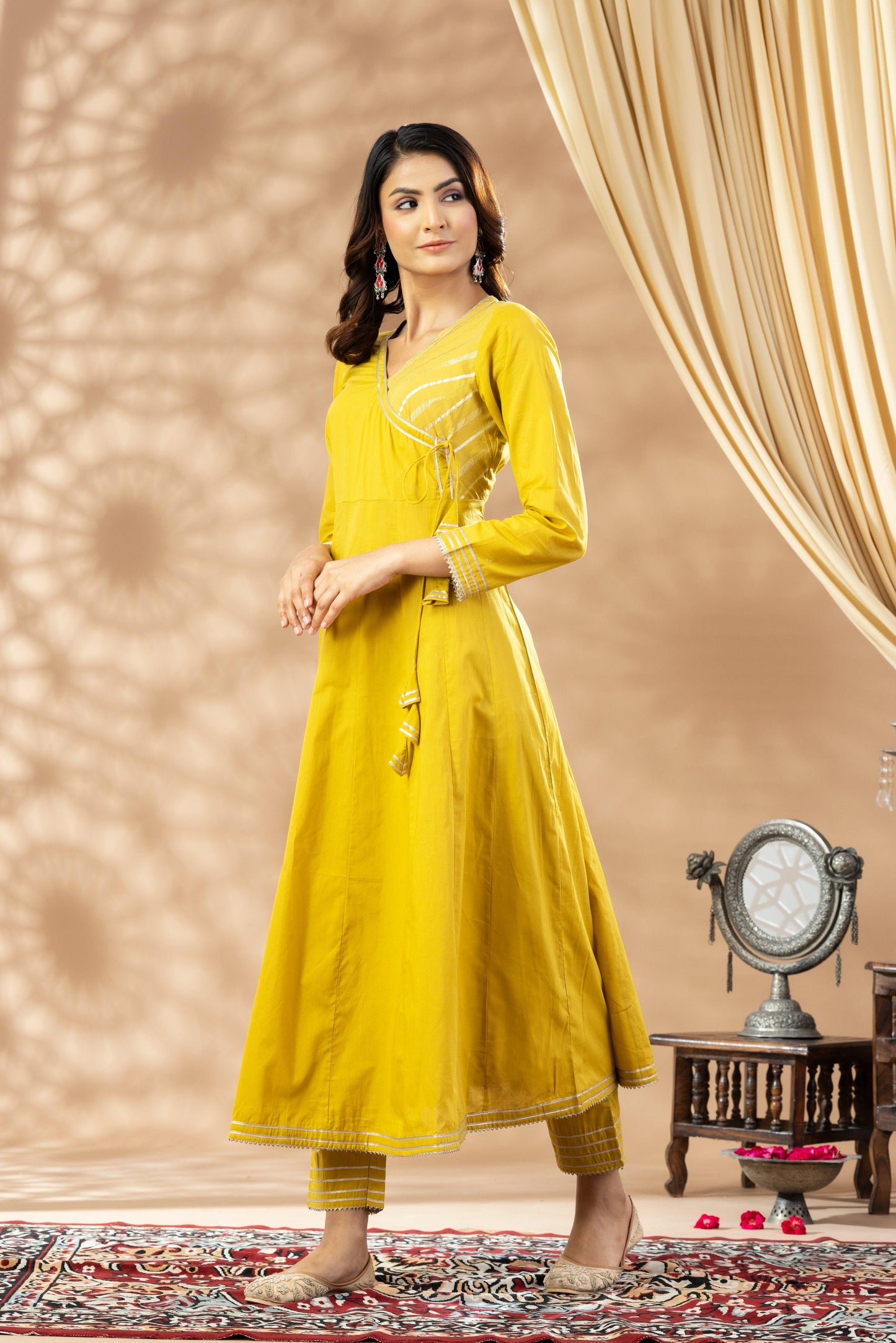 Umang Ochre Angrakha Suit Set