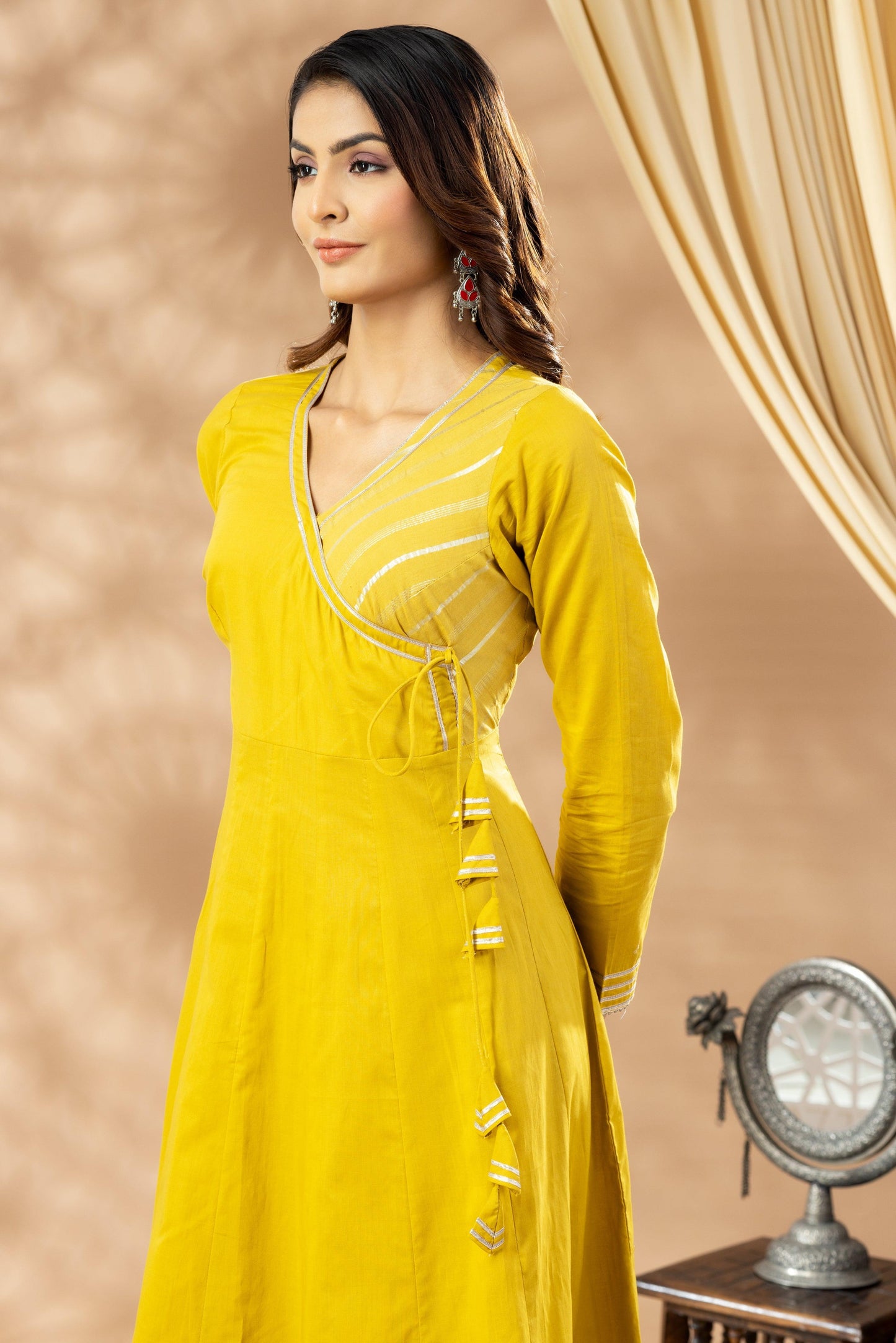 Umang Ochre Angrakha Suit Set