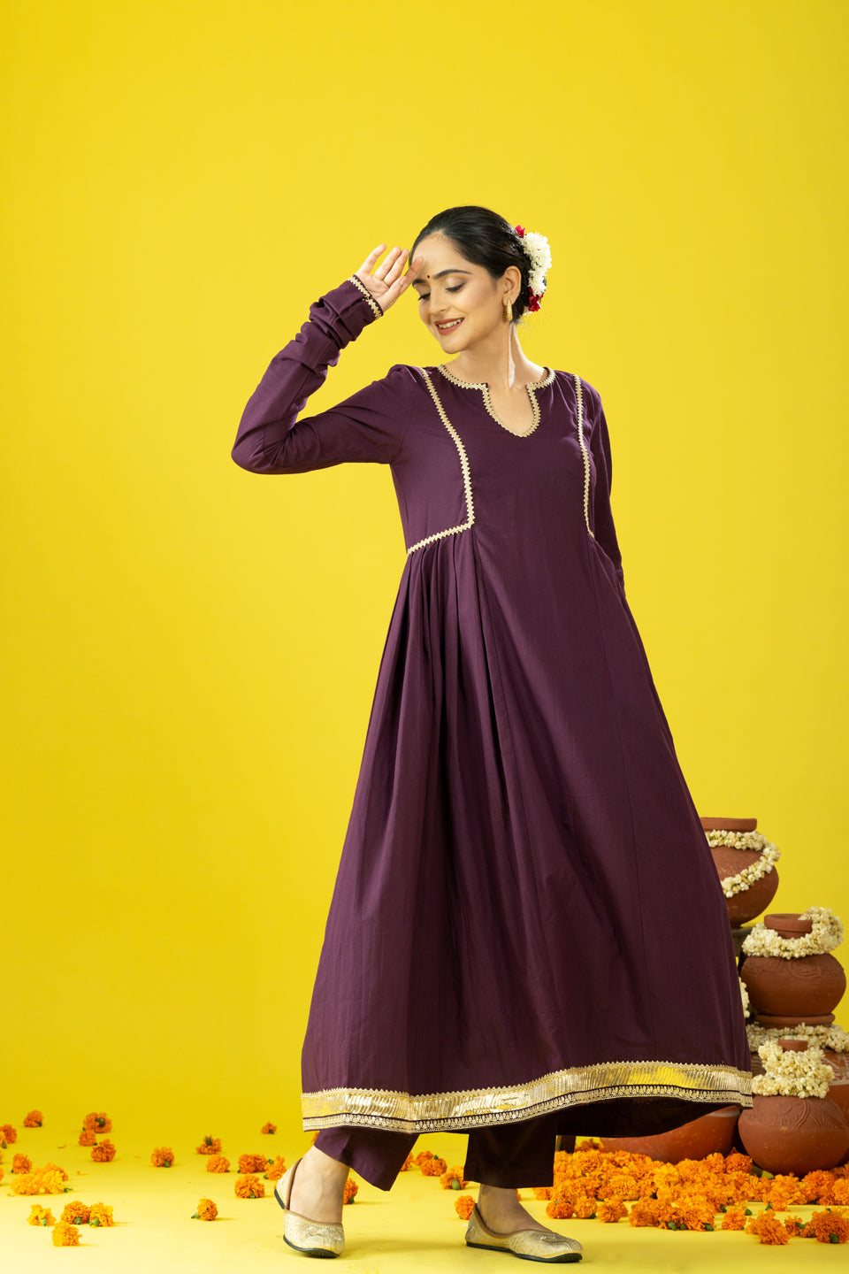 Utsaah Dark Purple Suit Set