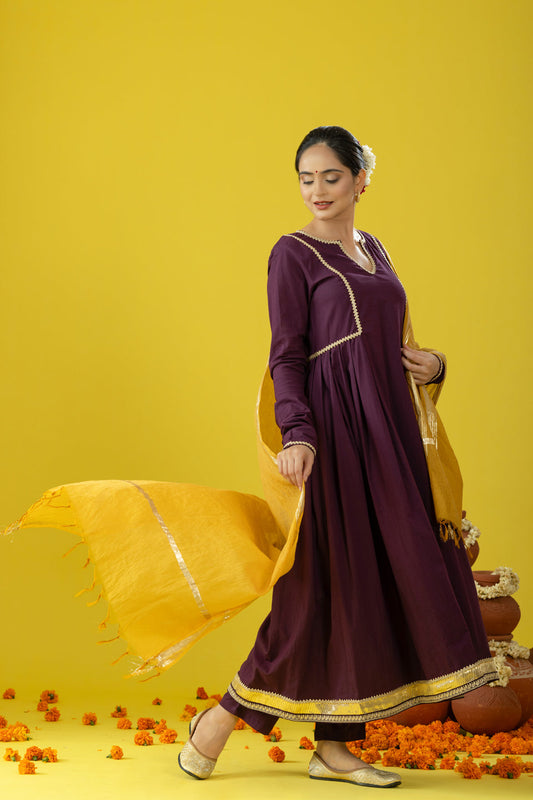 Utsaah Dark Purple Suit Set