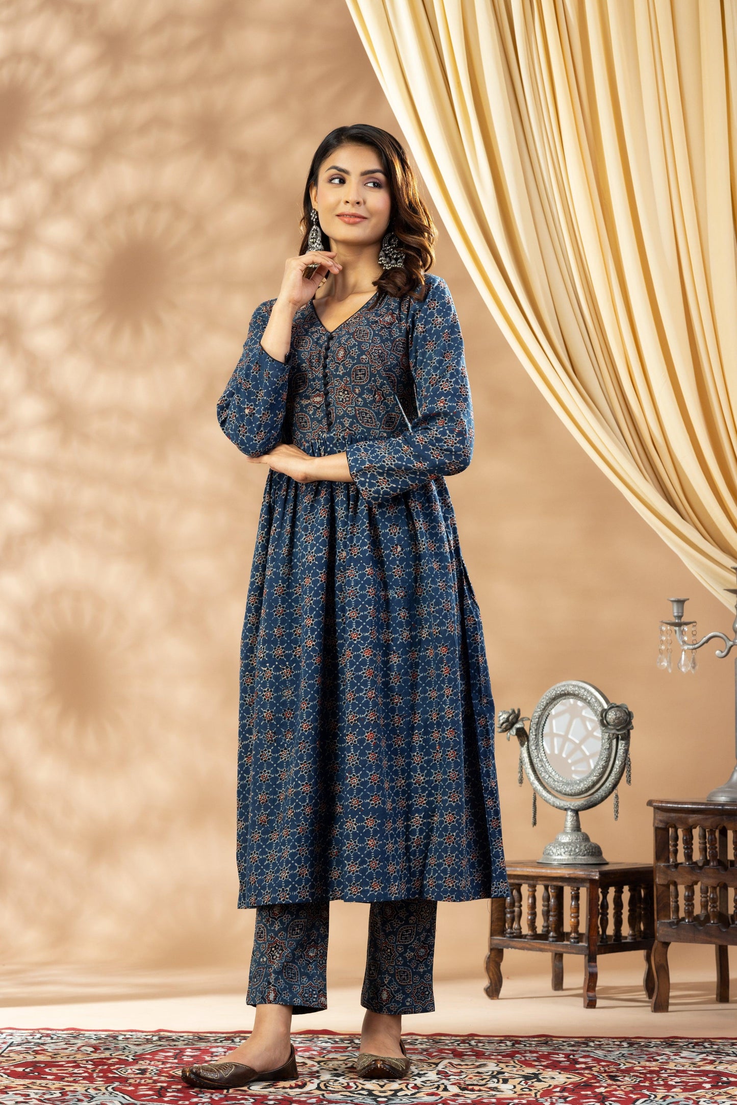 Umang Indigo Ajrakh Kurta Set