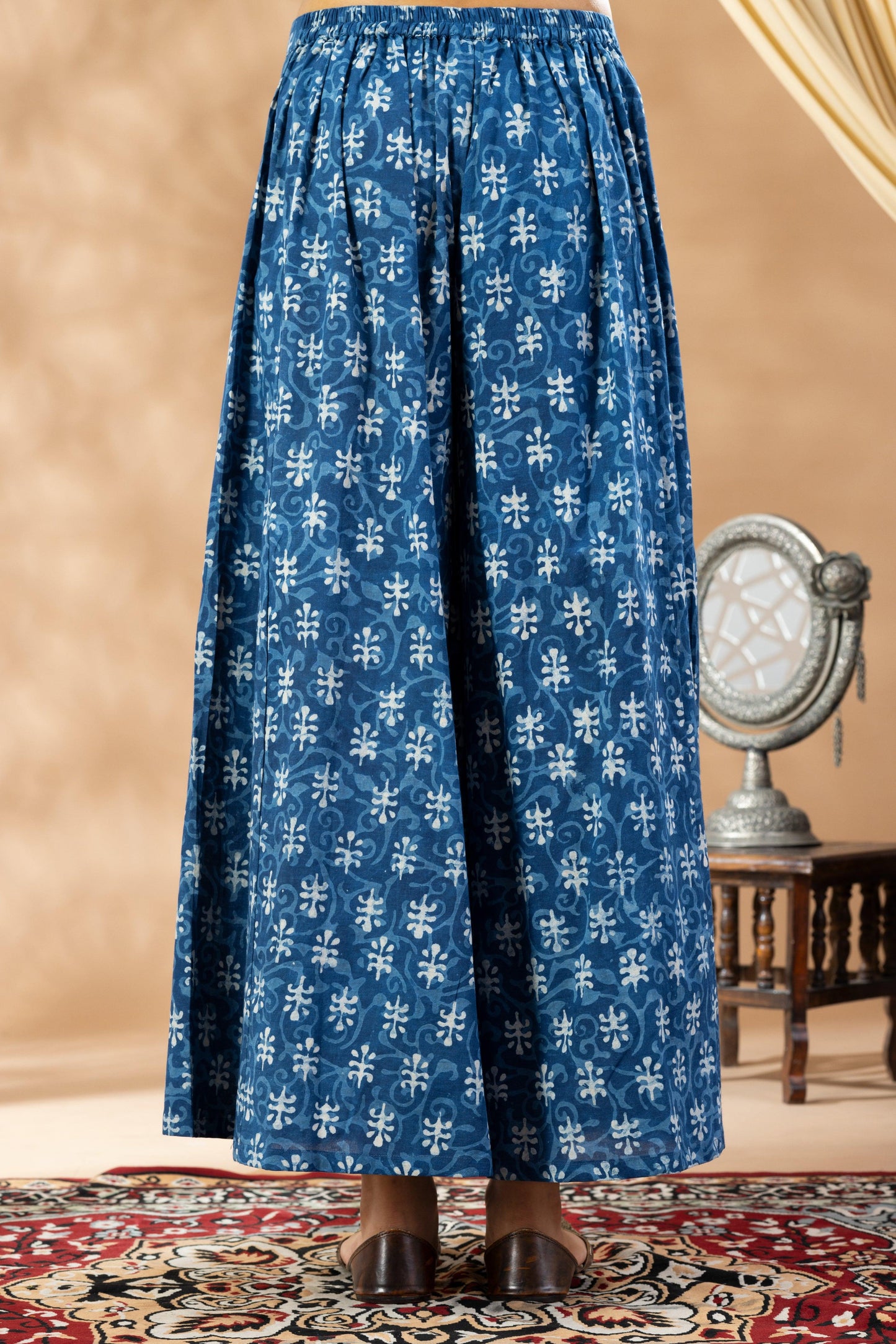 Umang  Indigo Kalidar Dabu Kurta Set