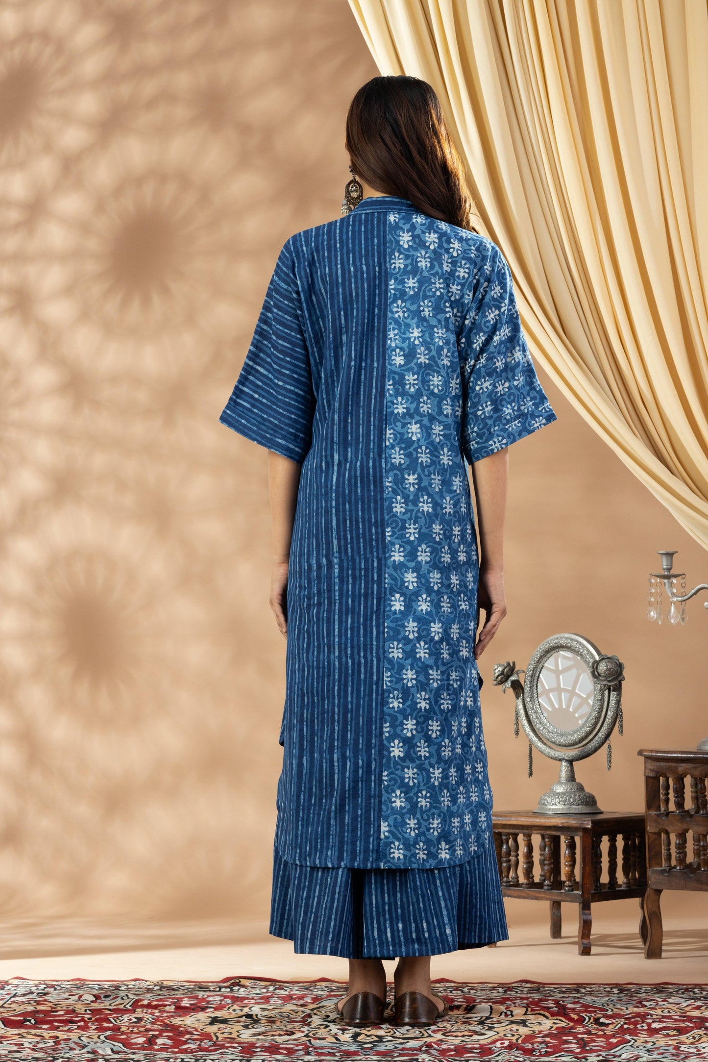 Umang Indigo Bagru Kurta Set