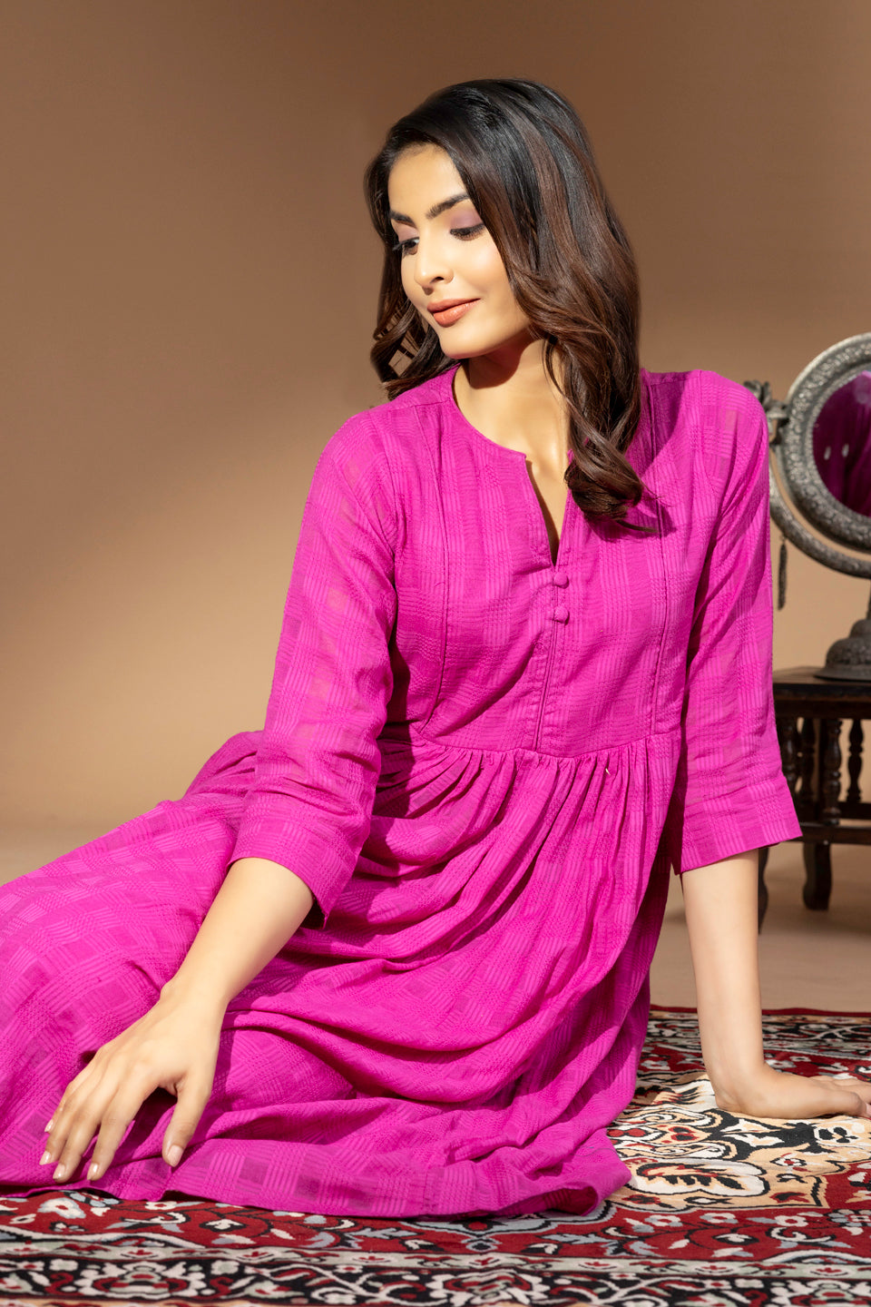 Umang Claret Dobby Kurta Set