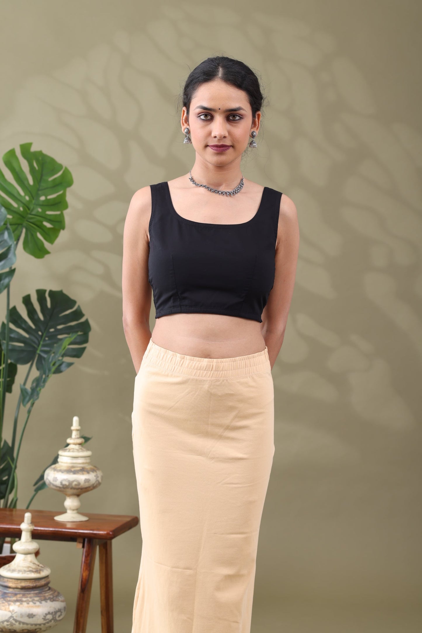 Navya Black Basic cotton Sleeveless Blouse