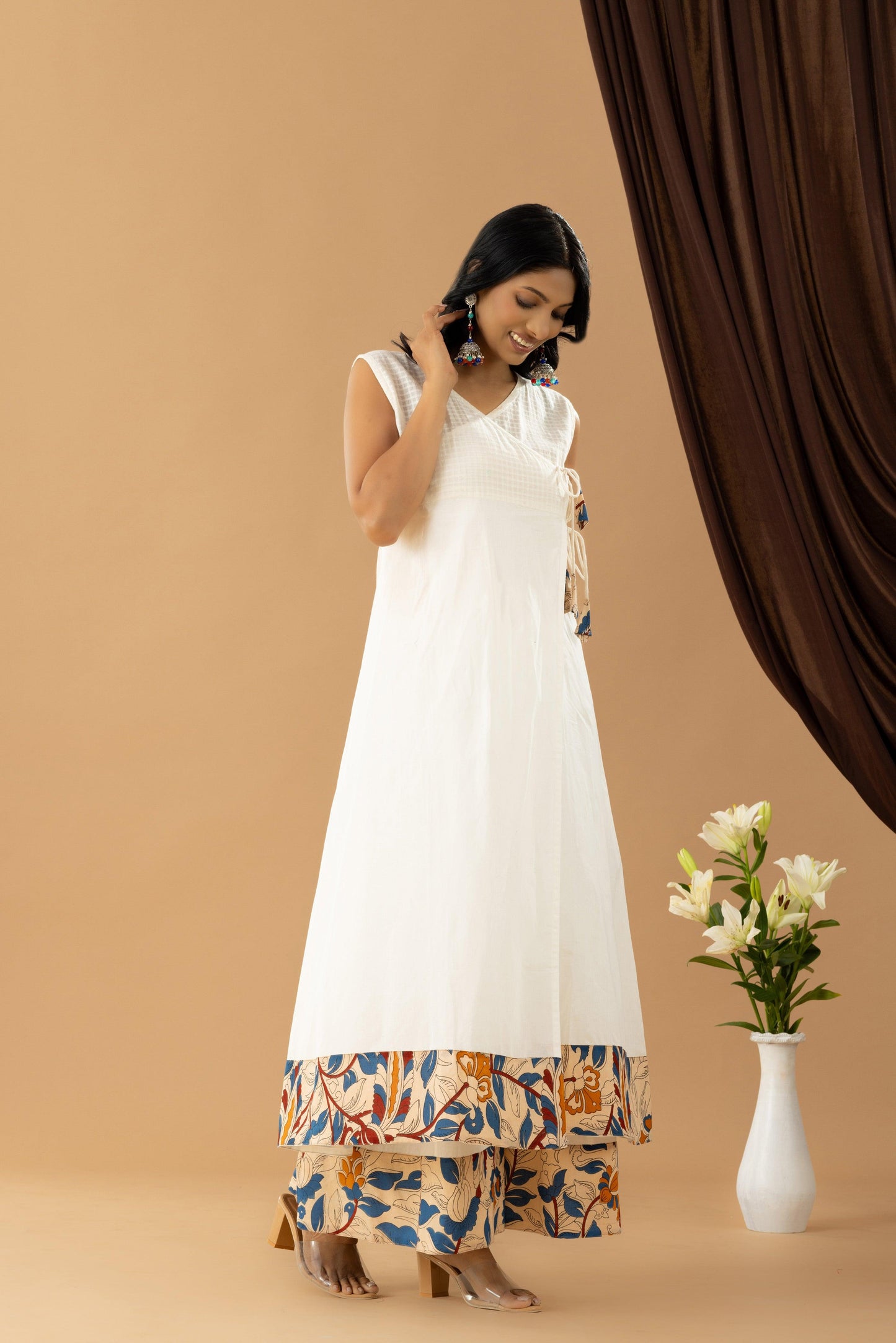 Bahaar Neutral Off White Angrakha Set