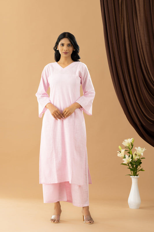 Bahaar Cotton Candy Pink Kurta Set