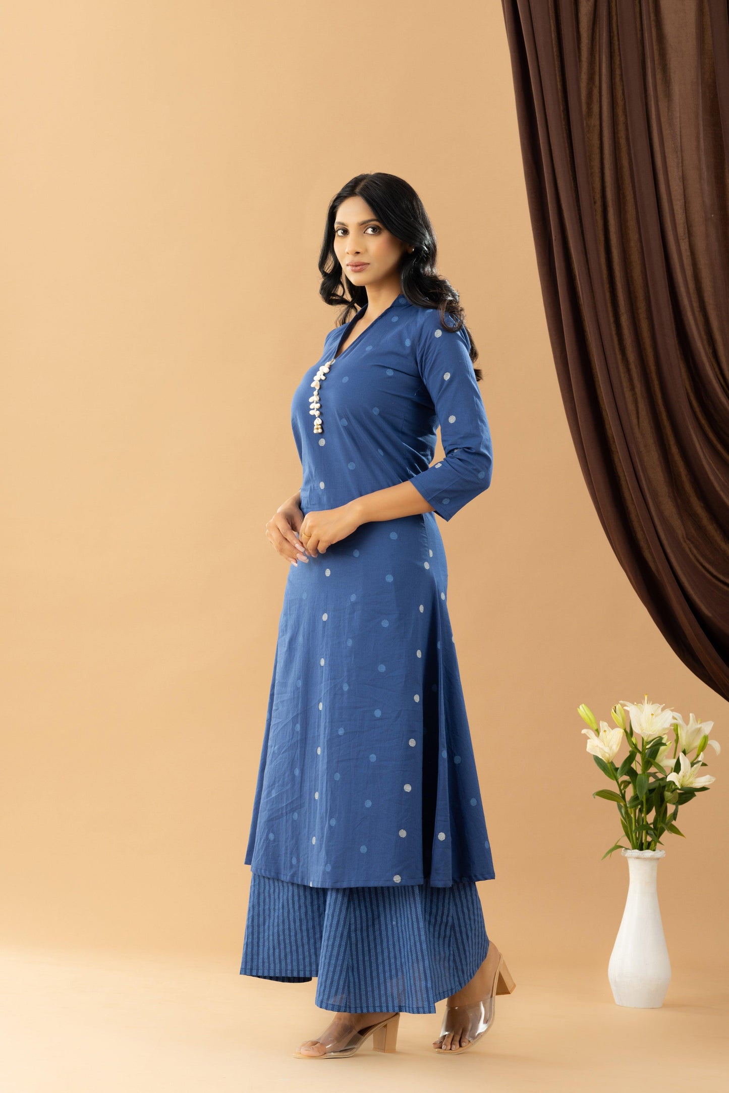 Bahaar Indigo Moon Collared Kurta Set