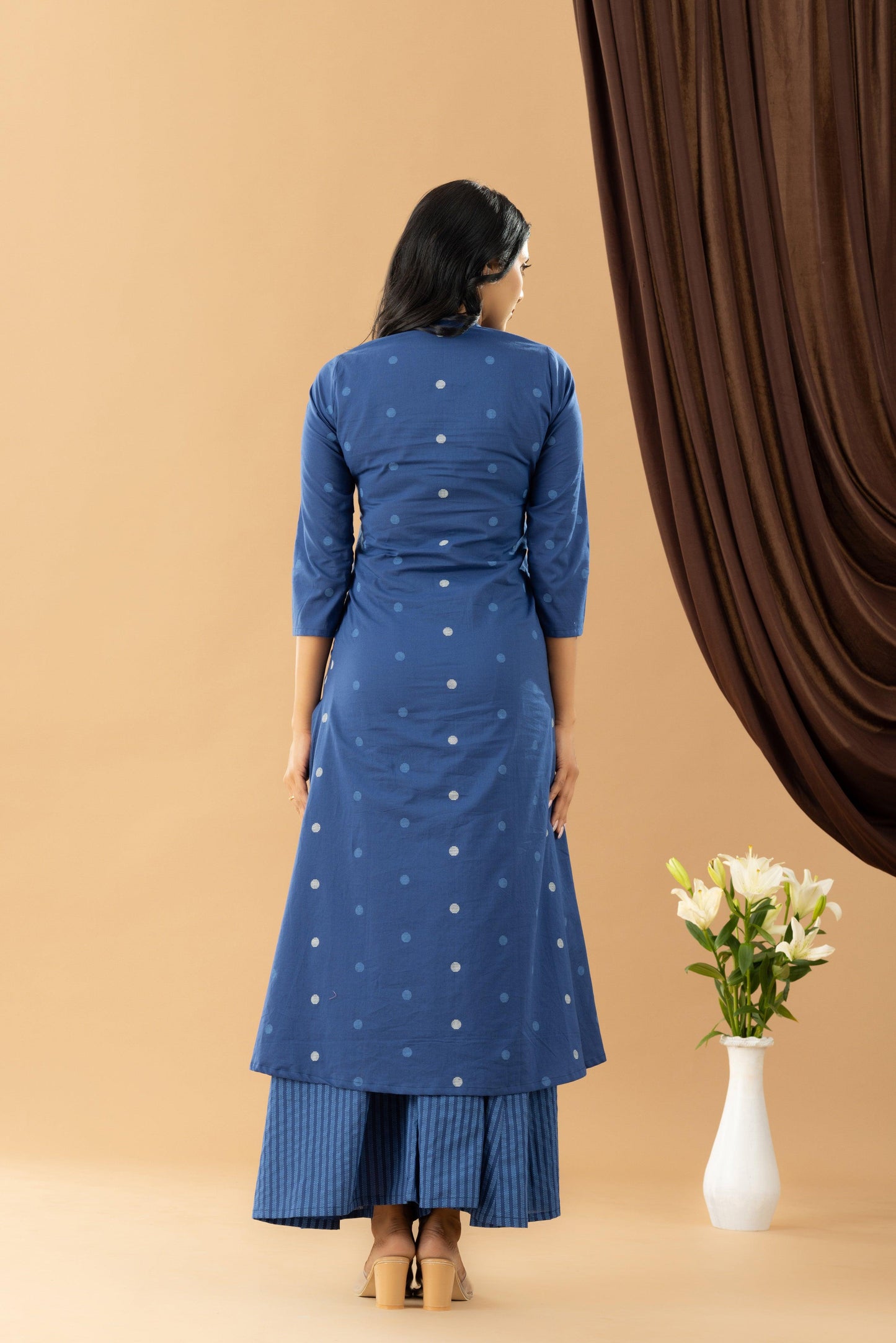 Bahaar Indigo Moon Collared Kurta Set