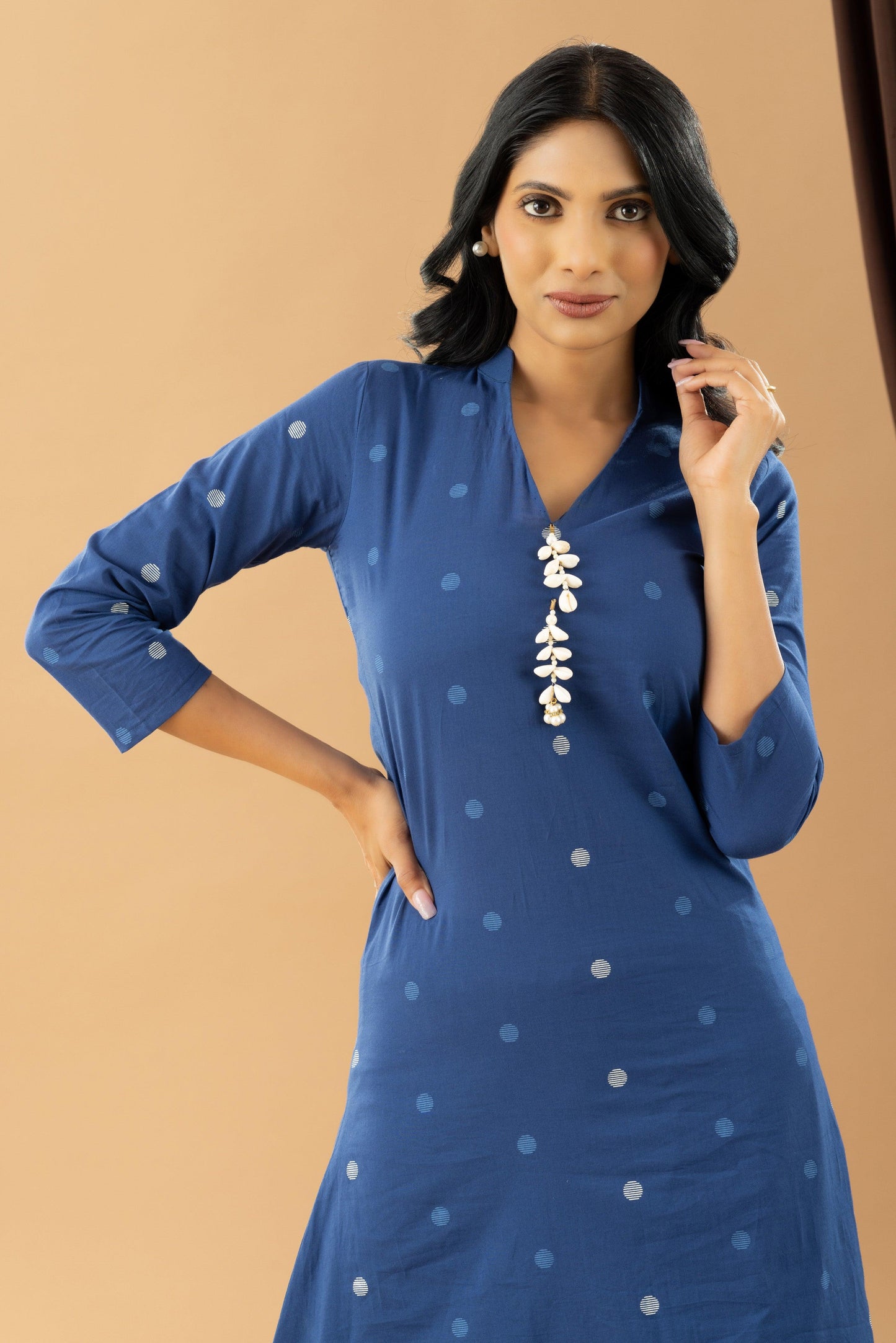 Bahaar Indigo Moon Collared Kurta Set