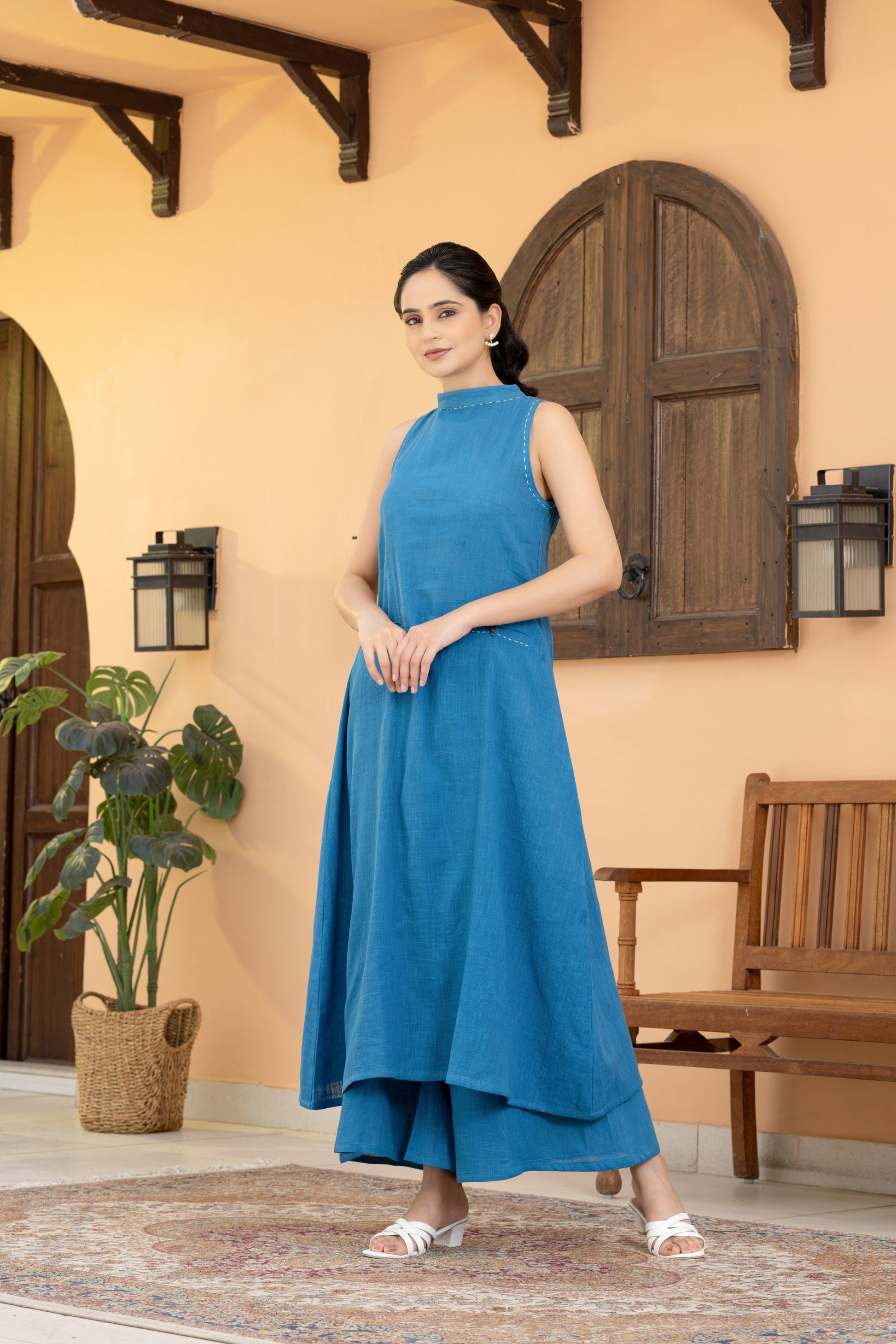 Blue cotton slub kurta set
Halter neck kurta with palazzo
Sleeveless A-line kurta set
Summer cotton kurta set
Monochrome kurta palazzo set
Blue cotton palazzo set for women
Lightweight summer kurta set
Casual cotton kurta with palazzo
Workwear cotton kurta set
Everyday elegant kurta set
Blue cotton slub A-line halter neck kurta set with palazzo
Breathable sleeveless cotton kurta set for summer
Monochrome cotton kurta and palazzo for casual outings
Halter neck kurta palazzo set for work and casual wear