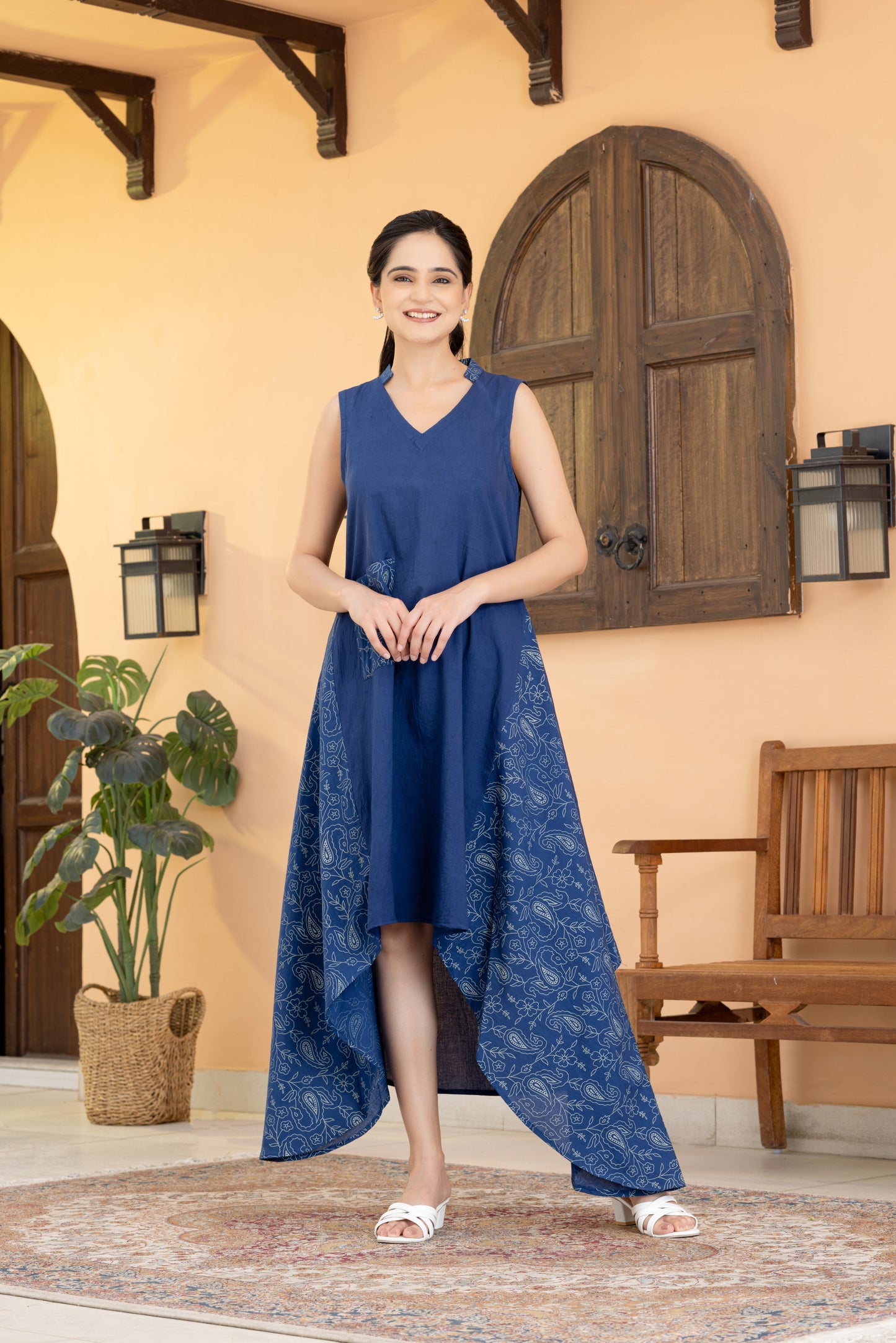 Indigo cambric cotton dress
Sleeveless asymmetrical hem dress
Block printed cambric dress
Summer casual cotton dress
V-neck sleeveless dress
Indigo sleeveless dress for women
Breathable cambric cotton dress
Lightweight summer dress
Casual and weekend dress for women
Effortless chic cotton dress
Indigo sleeveless cambric cotton dress with asymmetrical hem
Lightweight breathable cotton dress for casual outings
Block printed cambric dress for summer wear
V-neck sleeveless cambric cotton dress for everyday eleg