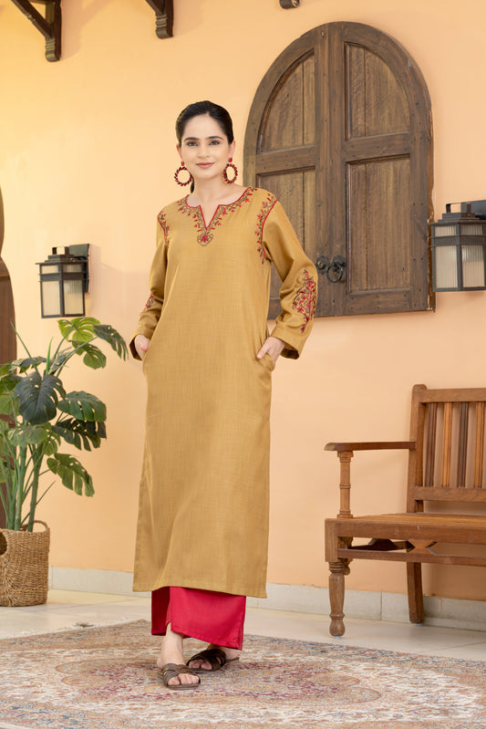 Sheen gold cotton matka kurta set
Phiran style kurta set for women
Cotton matka phiran kurta
Summer phiran kurta set
Embroidered cotton matka kurta set Sheen gold kurta set with palazzo
Pink embroidered phiran kurta
Lightweight cotton kurta set for summer
Office wear cotton kurta set
Festive cotton kurta set for women Sheen gold cotton matka phiran style kurta set for women
Summer friendly cotton phiran kurta with palazzo
Phiran inspired kurta set with machine embroidery
Breathable cotton matka kurta set fo