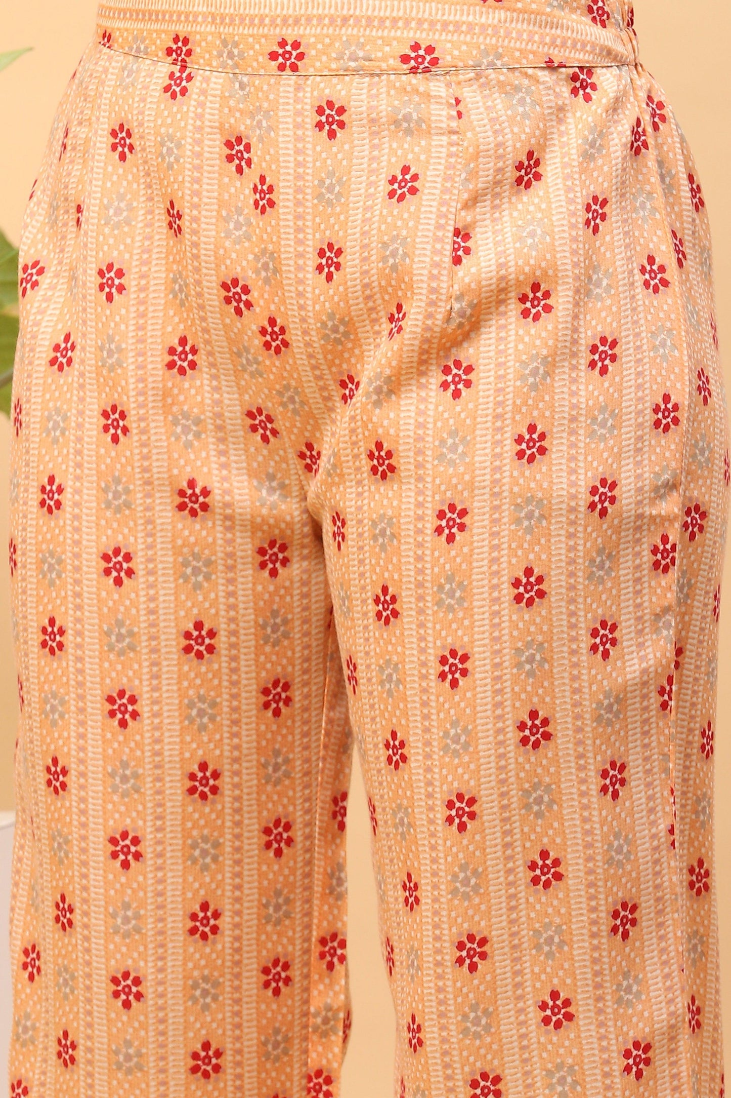 Pihu California Peach Floral Kurta Set