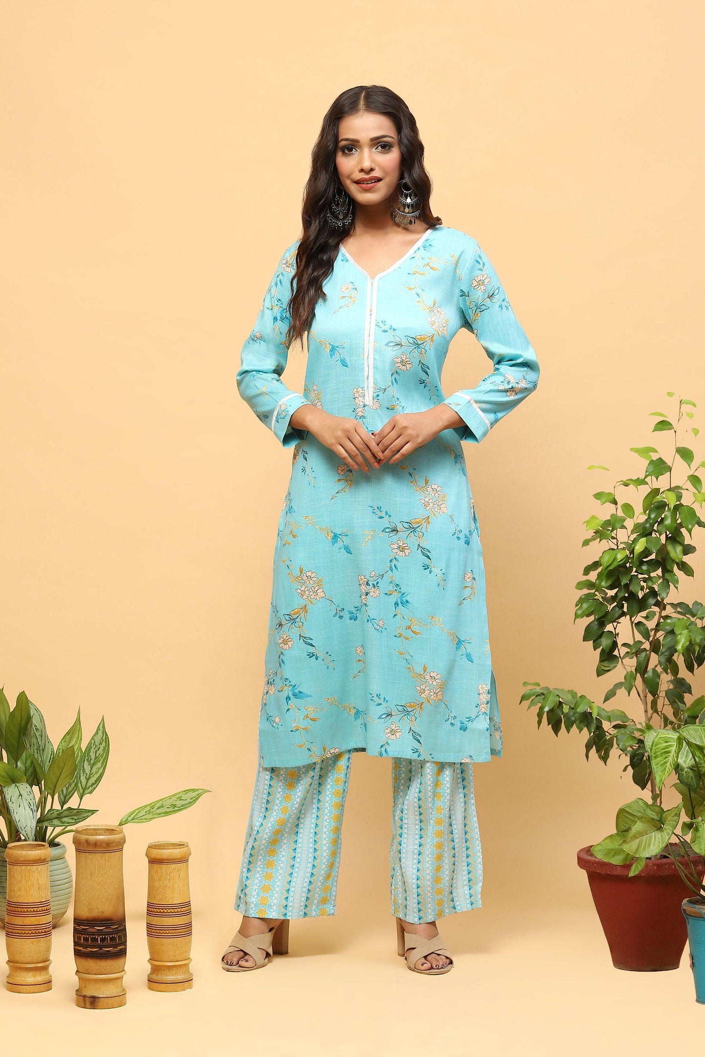 Pihu Arctic Blue Digital Print Kurta Set