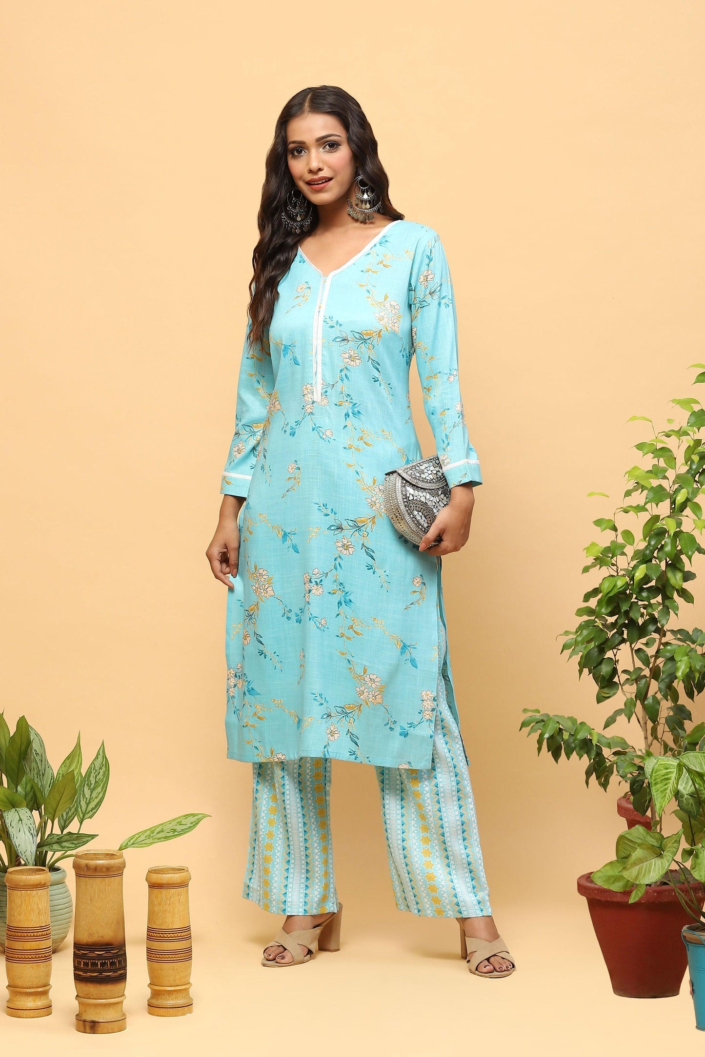 Pihu Arctic Blue Digital Print Kurta Set