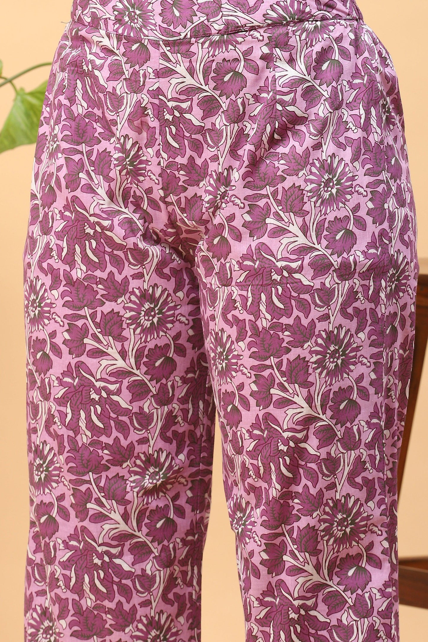 Pihu Deep Mauve Printed Kurta Set